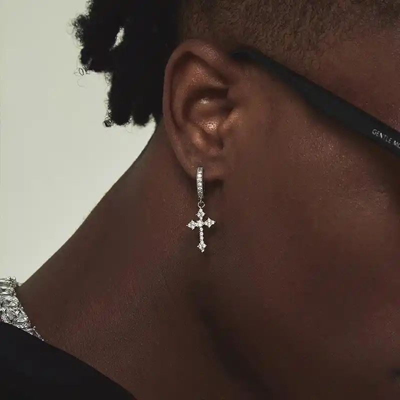 Jewelry × Vintage Punk Cross Drop Earrings Size ONE SIZE - 1 Thumbnail