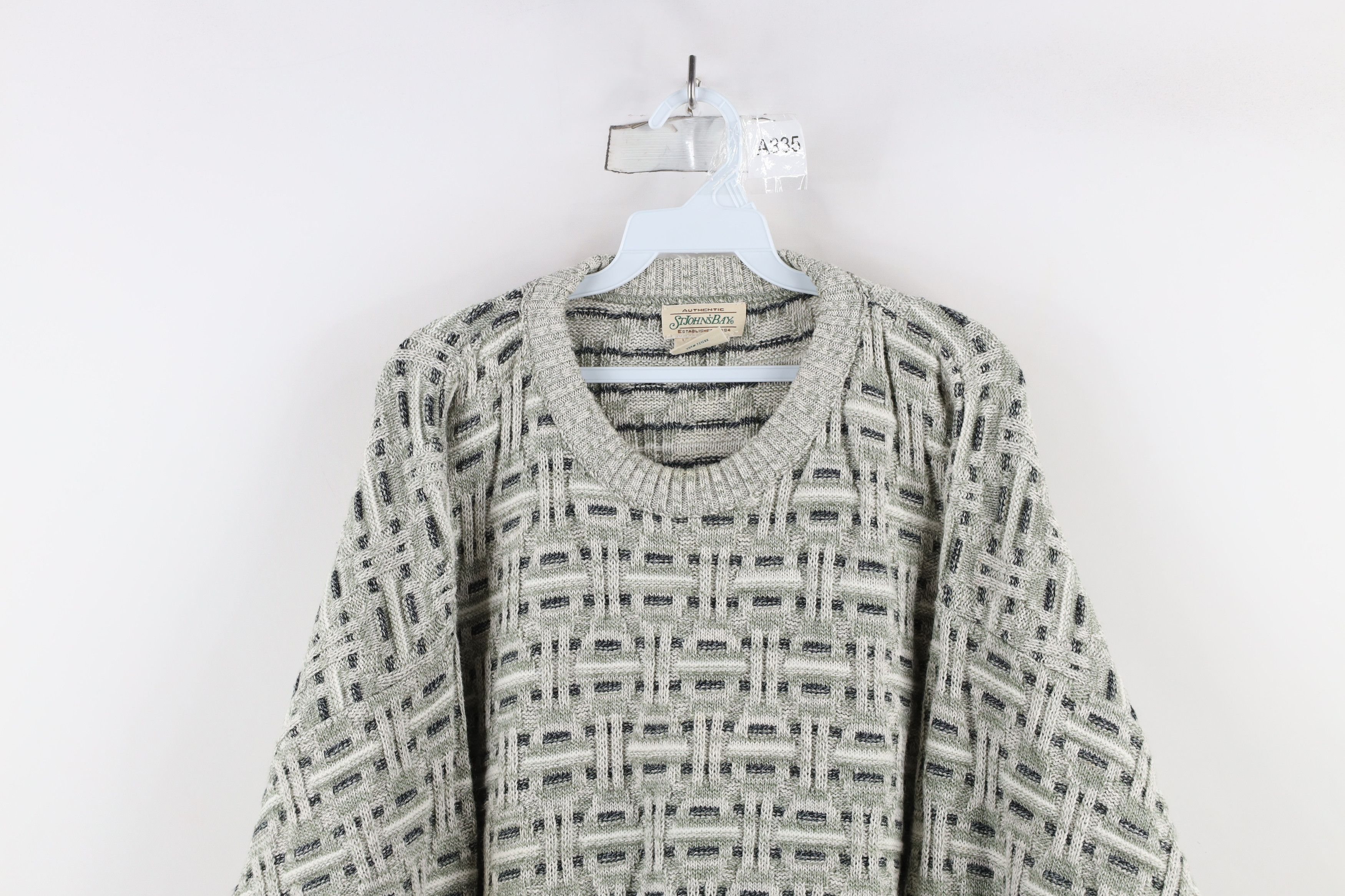Vintage Vintage 90s Streetwear Cross Weave Knit Crewneck Sweater Size US XXL / EU 58 / 5 - 2 Thumbnail