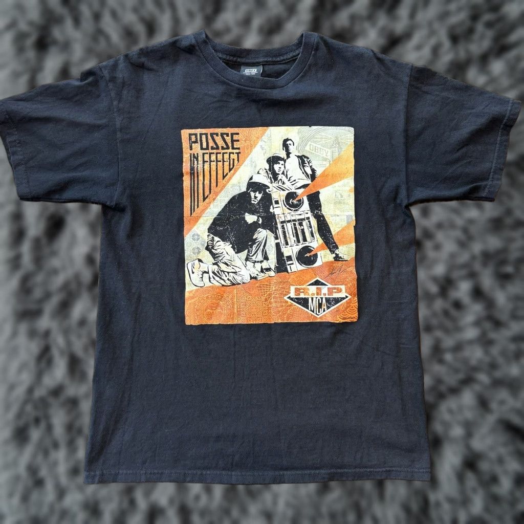 Obey VINTAGE Obey Beastie Boys Posse In Effect RIP MCA Medium Black T Shirt Rap Rock Logo Size US M / EU 48-50 / 2 - 1 Thumbnail