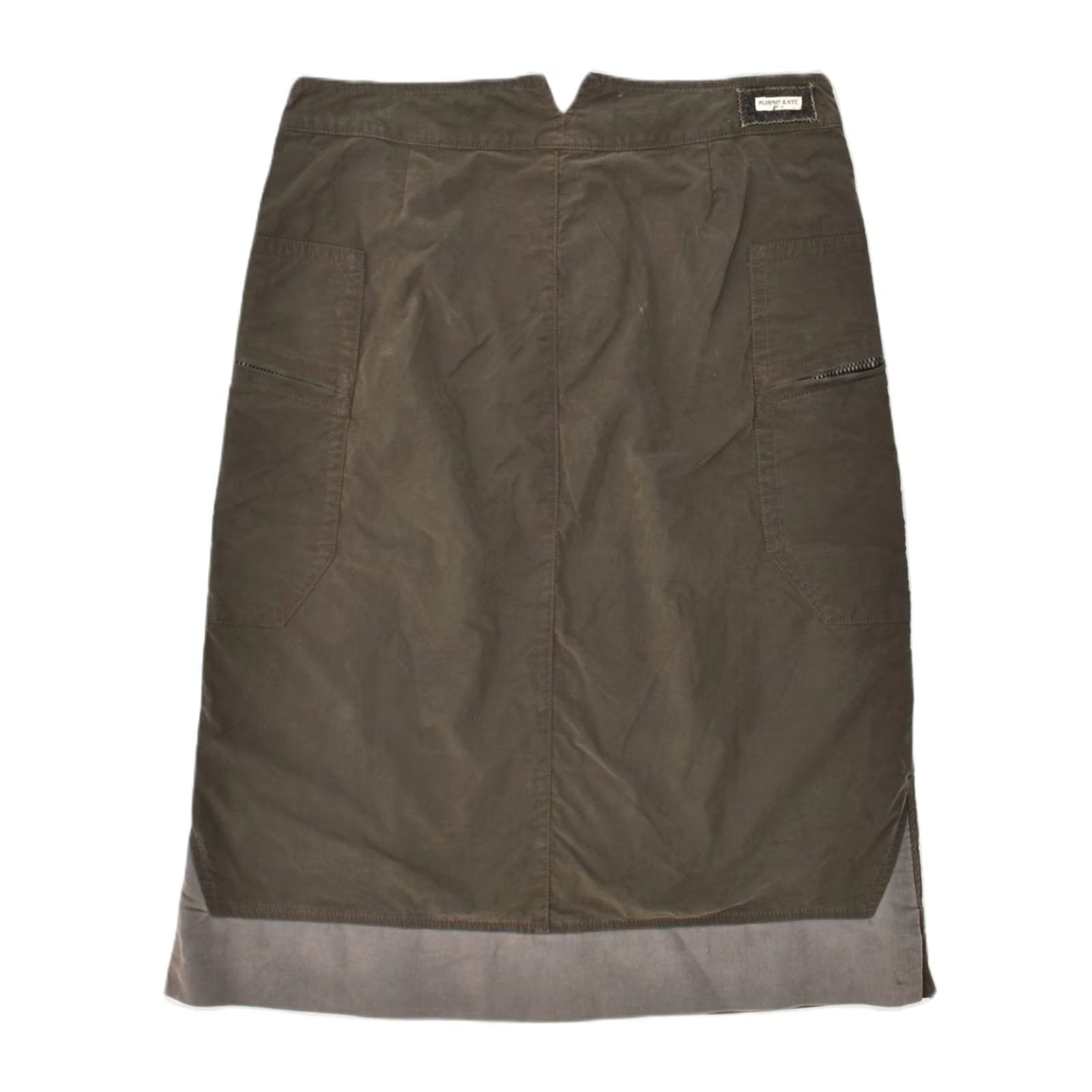 Vintage MURPHY & NYE Womens Straight Skirt Grey Cotton W32 Large Size 24" / US 00 / IT 34 - 2 Thumbnail