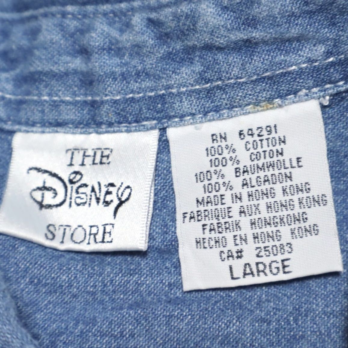 Disney VINTAGE Disney Winnie Pooh Embroidered Denim Button Up Shirt Blue Mens L Size US L / EU 52-54 / 3 - 5 Thumbnail