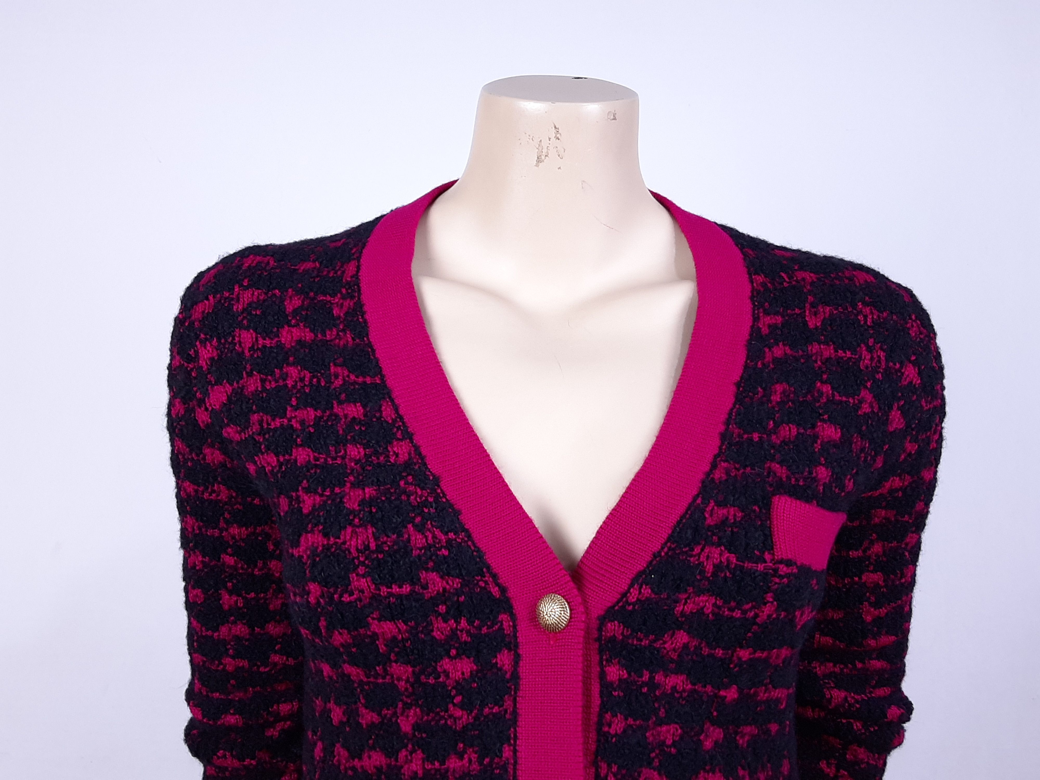 Saint Laurent Paris Saint Laurent Cardigan Purple Women's Size M Jacquard Size M / US 6-8 / IT 42-44 - 6 Thumbnail