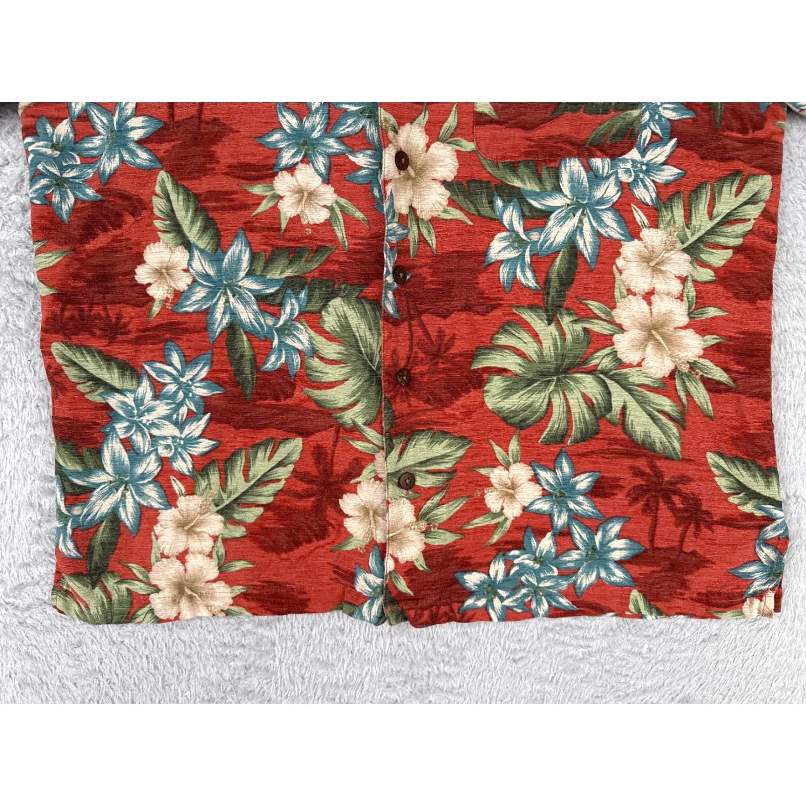 Vintage Havana Jack's Cafe Shirt Men Large Red Floral Hibiscus 100% Silk Hawaiian Beach Size US L / EU 52-54 / 3 - 5 Thumbnail