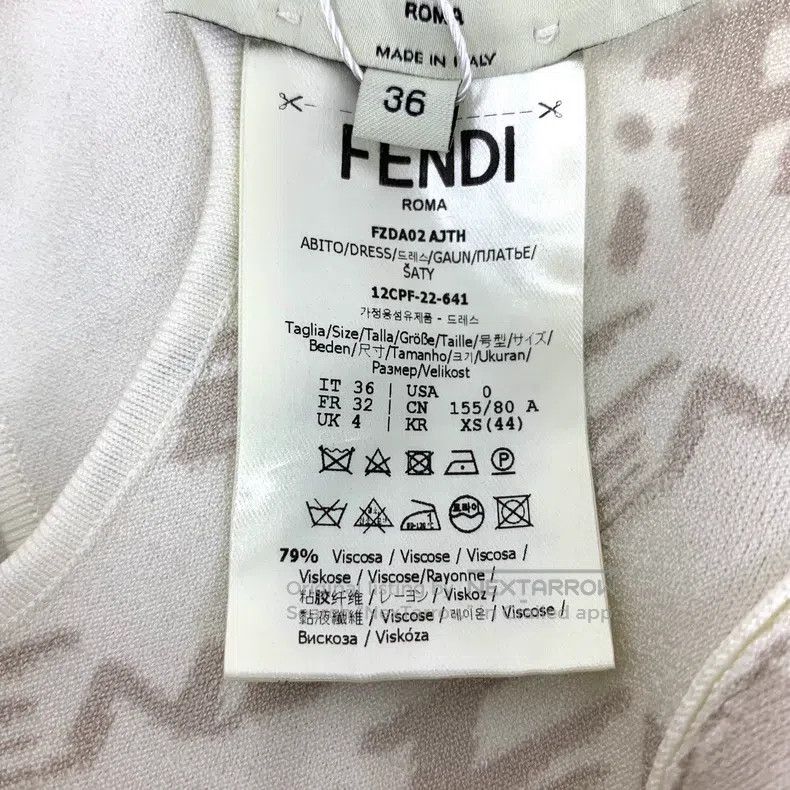 Fendi Fendi Beige Lining Full-Print Cami Dress Size 4XL / US 24-26 - 7 Thumbnail