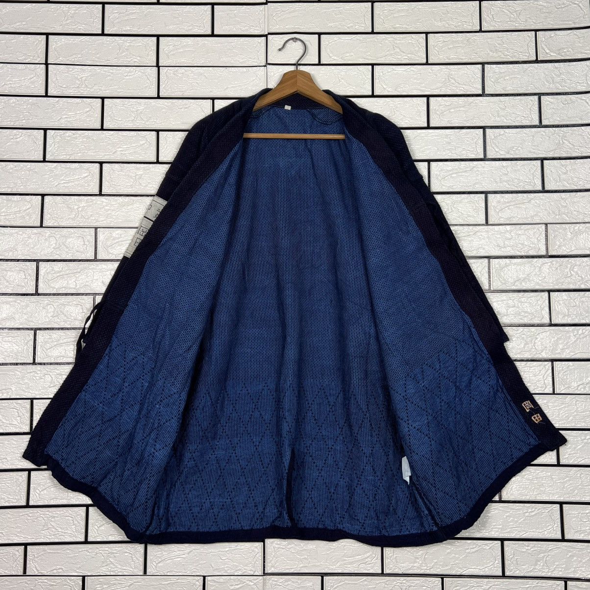 Vintage Bushu Navy Blue Indigo Shashiko Thick Weave Kimono 4133-C188 Size US L / EU 52-54 / 3 - 13 Thumbnail