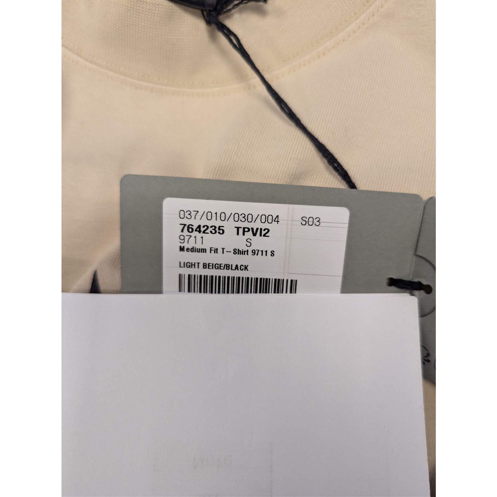 Balenciaga o1rshd1 Cotton Logo Medium Fit T-Shirt in Light Beige/Black Size US S / EU 44-46 / 1 - 23 Thumbnail
