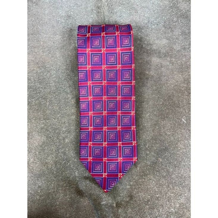 Ermenegildo Zegna Ermenegildo Zegna Geometric Silk Tie Cubes Made in Italy Size ONE SIZE - 1 Thumbnail