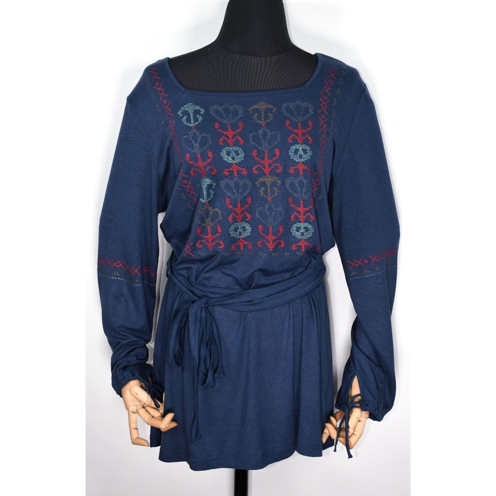 Vintage Gudrun Sjoden Tunic Women's L Shirt Casual Blues blue 95%VISCOSE 5%LYCRA Size L / US 10 / IT 46 - 2 Thumbnail