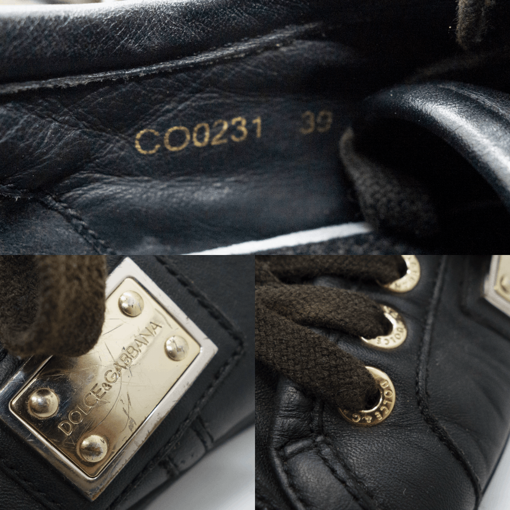 Dolce & Gabbana 00S Metal Logo Leather Low Sneakers Vintage Size US 7.5 / EU 40-41 - 9 Thumbnail
