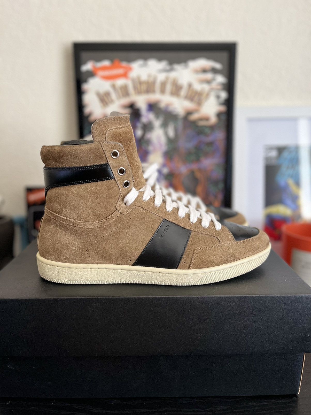 image of Saint Laurent Paris x YVES Saint Laurent Sl/10H Shoes in Black/Tan, Men's (Size 8)