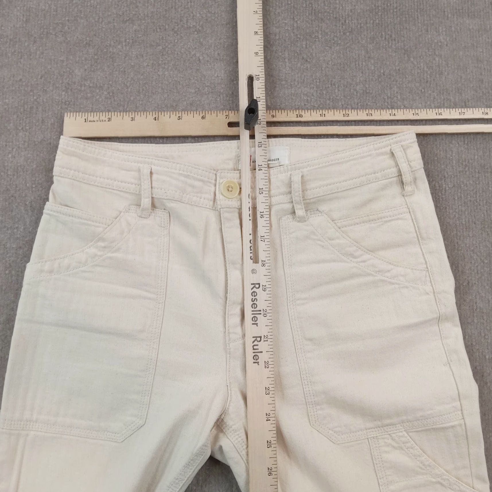 Anthropologie Anthropologie Womens Pants Beige Size 26 30x30 Straight Leg Stretch Size 26" / US 2 / IT 38 - 4 Thumbnail
