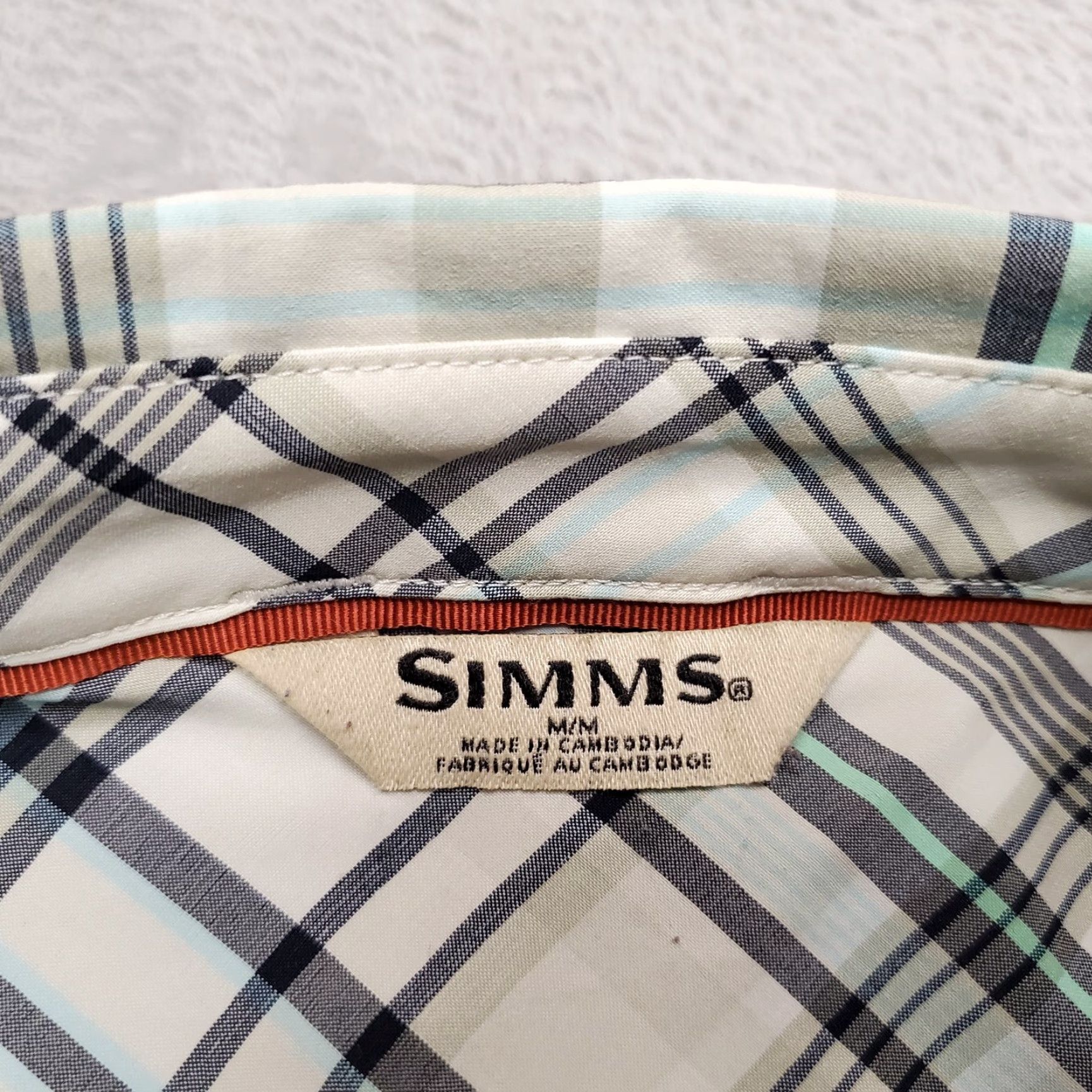 Vintage Simms Shirt Mens L Beige Plaid Nylon Spandex Vented Performance Breathable Moisture Wicking Pockets Casual Button-Up Size US L / EU 52-54 / 3 - 3 Thumbnail