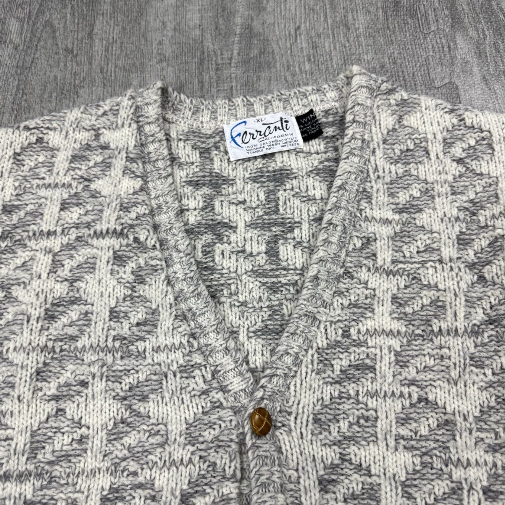 Vintage VINTAGE 70s Ferranti California Knit Sweater Vest Men XL Heather Gray Casual Formal Workwear Size US XL / EU 56 / 4 - 2 Thumbnail