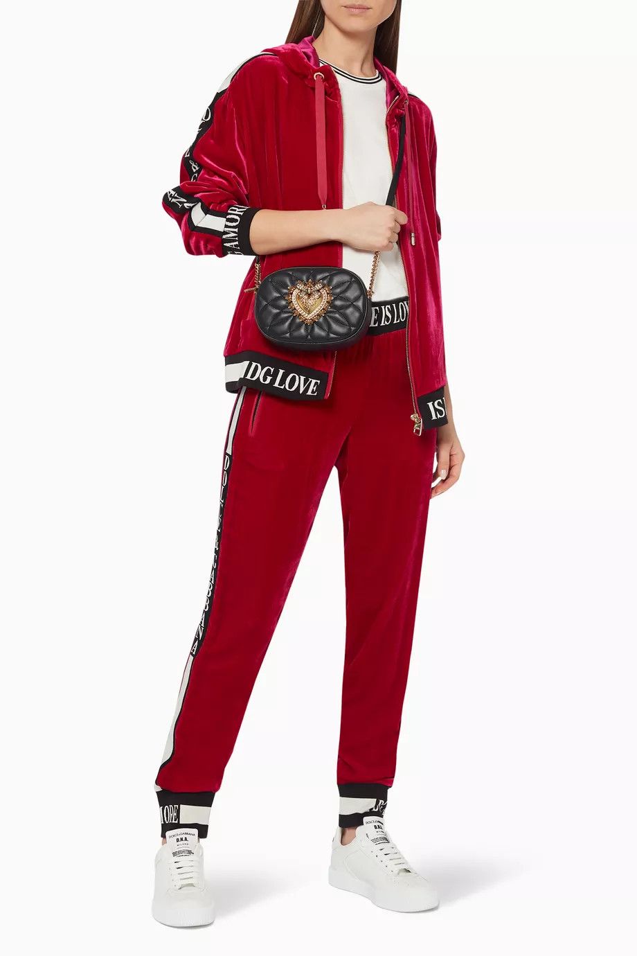 Dolce & Gabbana o1y0925 Velvet Hoodie in Fuchsia Size XS / US 0-2 / IT 36-38 - 2 Thumbnail