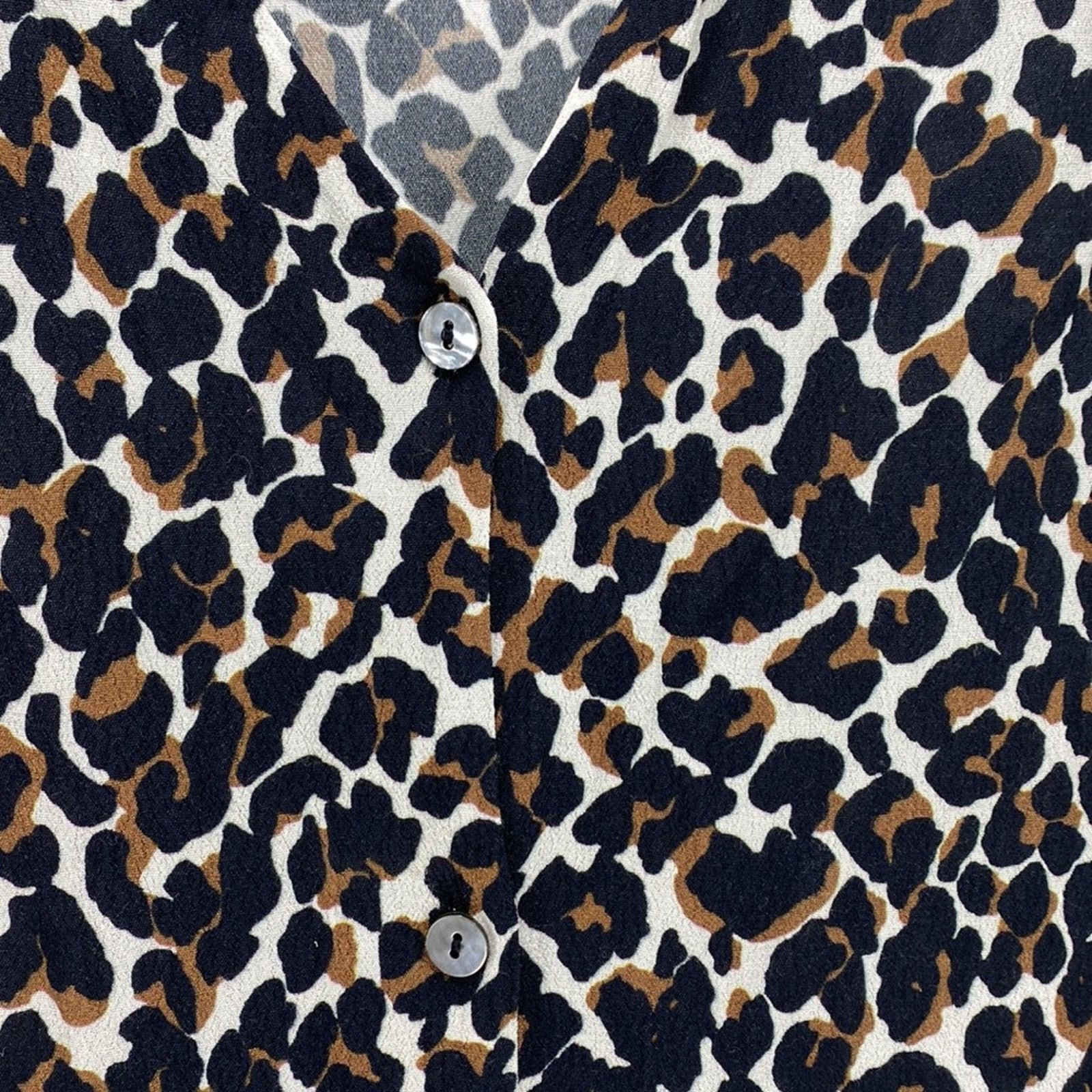 Rebecca Minkoff Rebecca Minkoff chelsea leopard print button front dress M Size M / US 6-8 / IT 42-44 - 8 Thumbnail