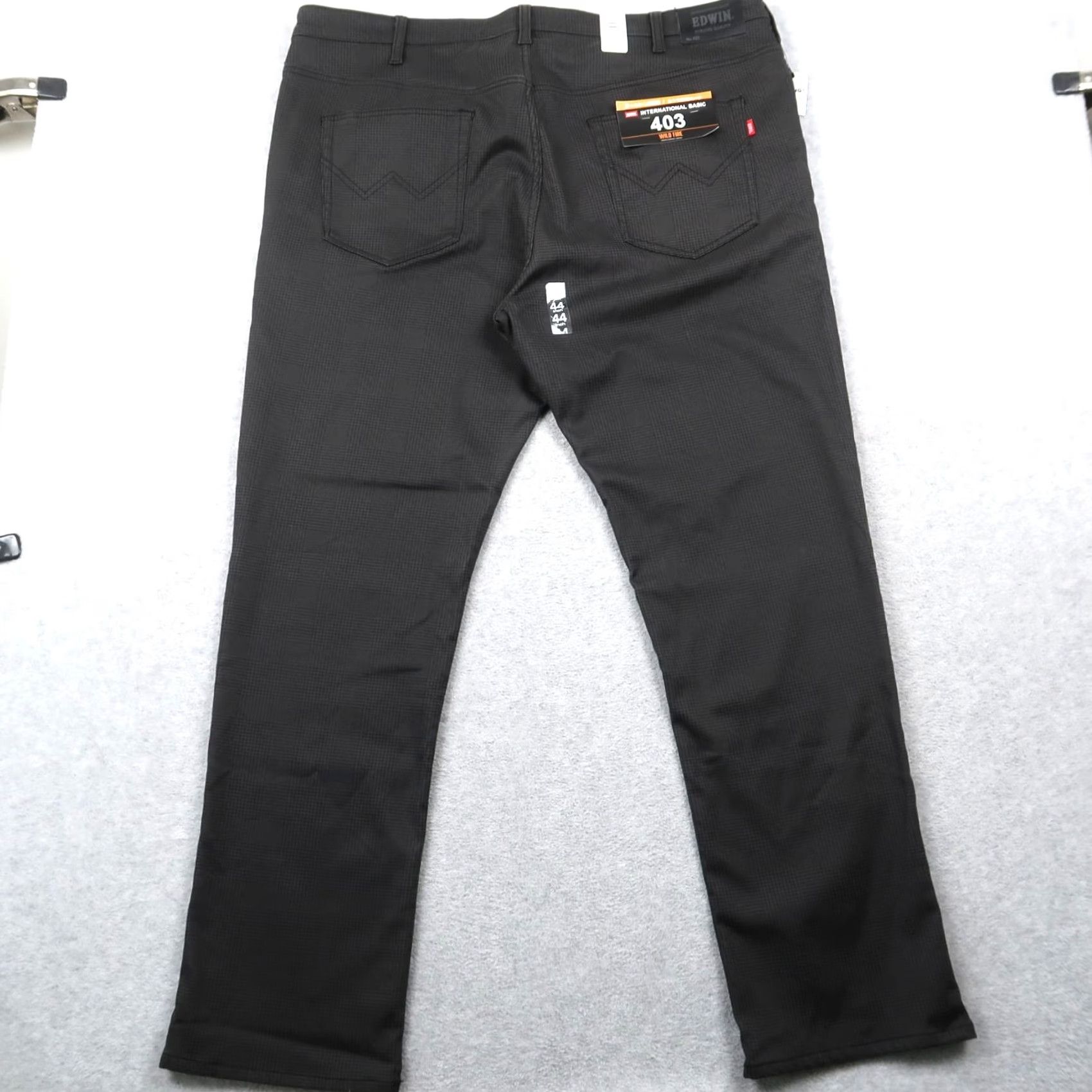 Edwin VINTAGE Edwin WILD FIRE 403 Men's Black Shepherd Check Plaid Cotton Blend 5-Pocket Pants 44x31.75 NWT Japan 90s Work Mens Size US 44 / EU 60 - 2 Thumbnail