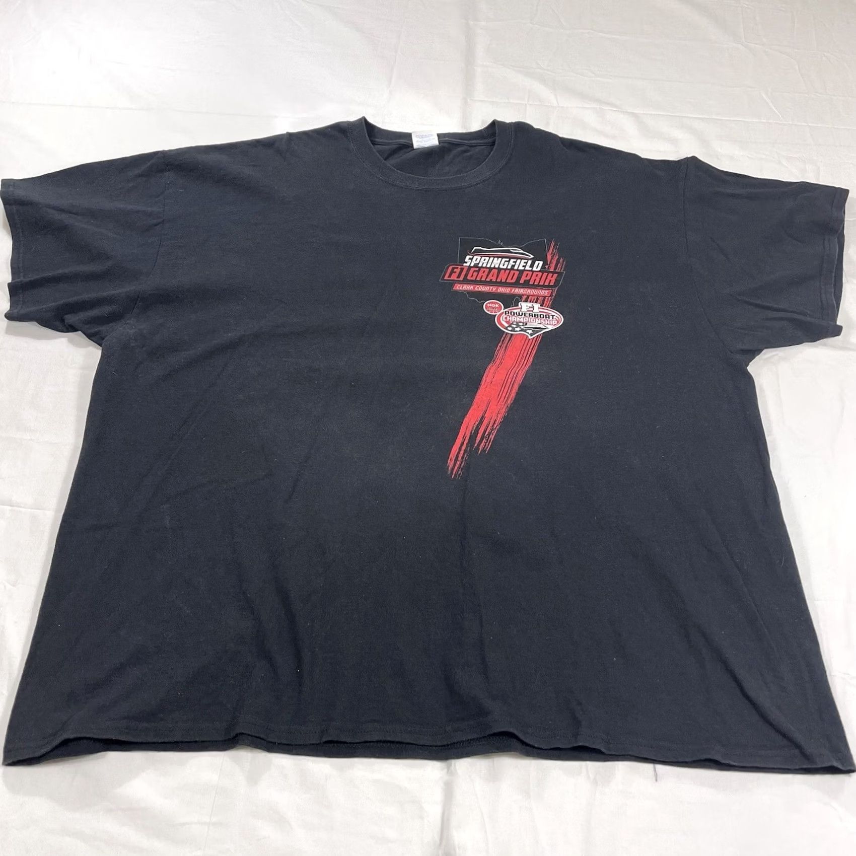 Vintage Powerboat Men's 3XL T-Shirt Port and Company Black Crew Neck Short Sleeve Logo USA 90s Mens Size US XXL / EU 58 / 5 - 2 Thumbnail