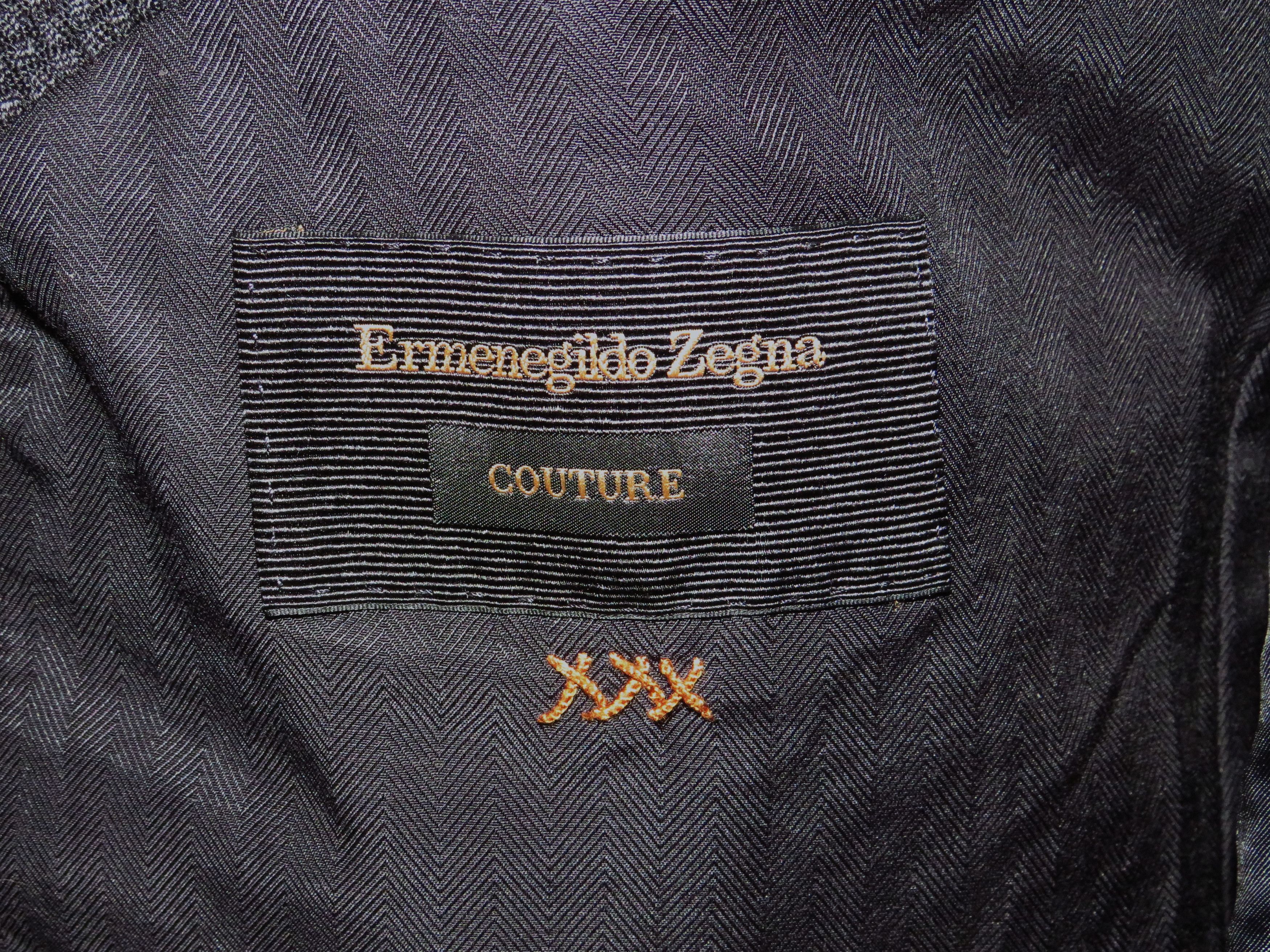 Ermenegildo Zegna Couture Dark Blue Geometric Two Button Sport Coat 42L NWT Size 42L - 14 Thumbnail