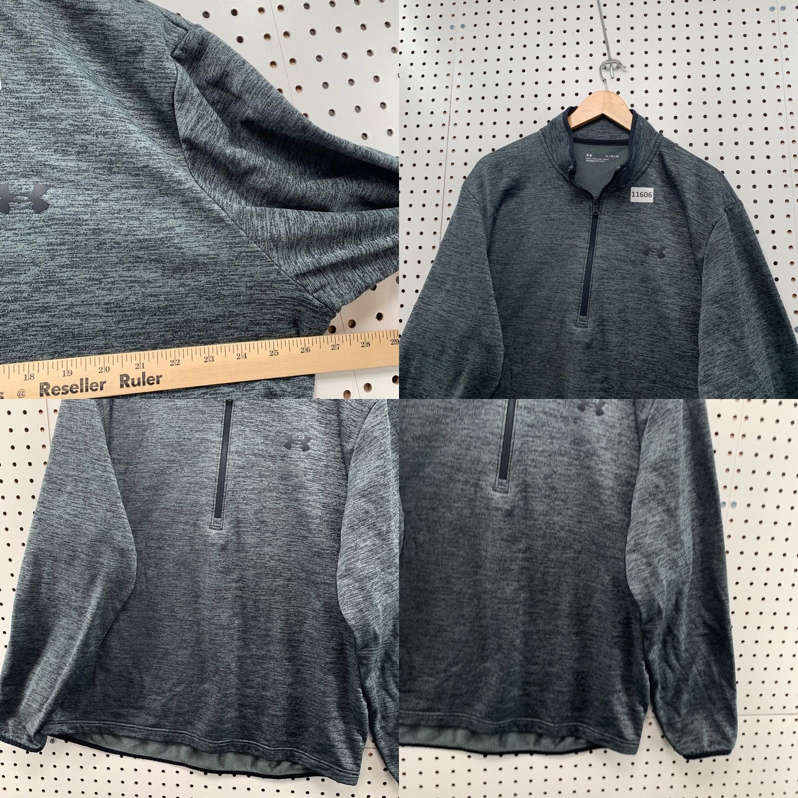Under Armour Under Armour 1/4 Zip Pullover Sweatshirt Mens XL Loose Pullover 27x29 Gray Mock Neck Activewear Casual Pullover 1/4 Zip Mens XL Gray Size US XL / EU 56 / 4 - 9 Thumbnail