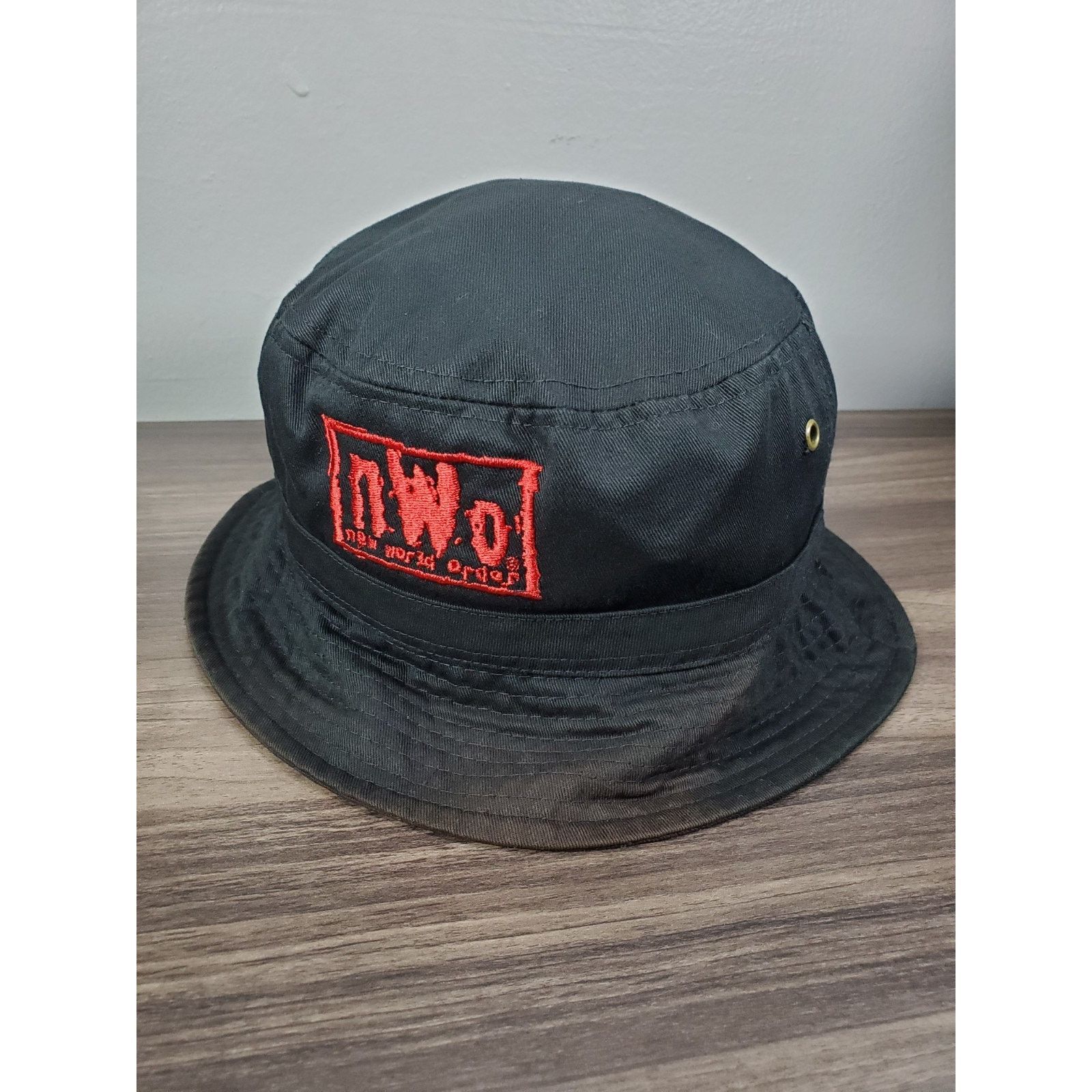 Vintage × WWE × WWF NWO New World Order Cap Bucket Hat Fitted Large WCW WWE WWF Size 40 - 9 Thumbnail