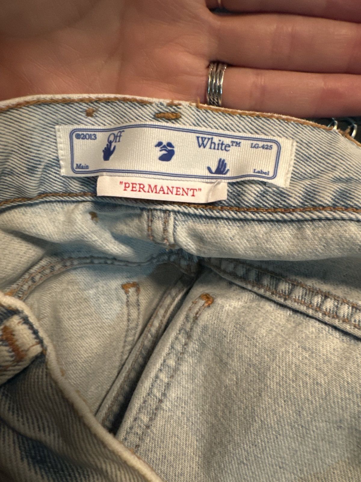 Off-White Off-White Blue Meteor Cut Out Jeans Size 25" / US 0 / IT 36 - 5 Thumbnail