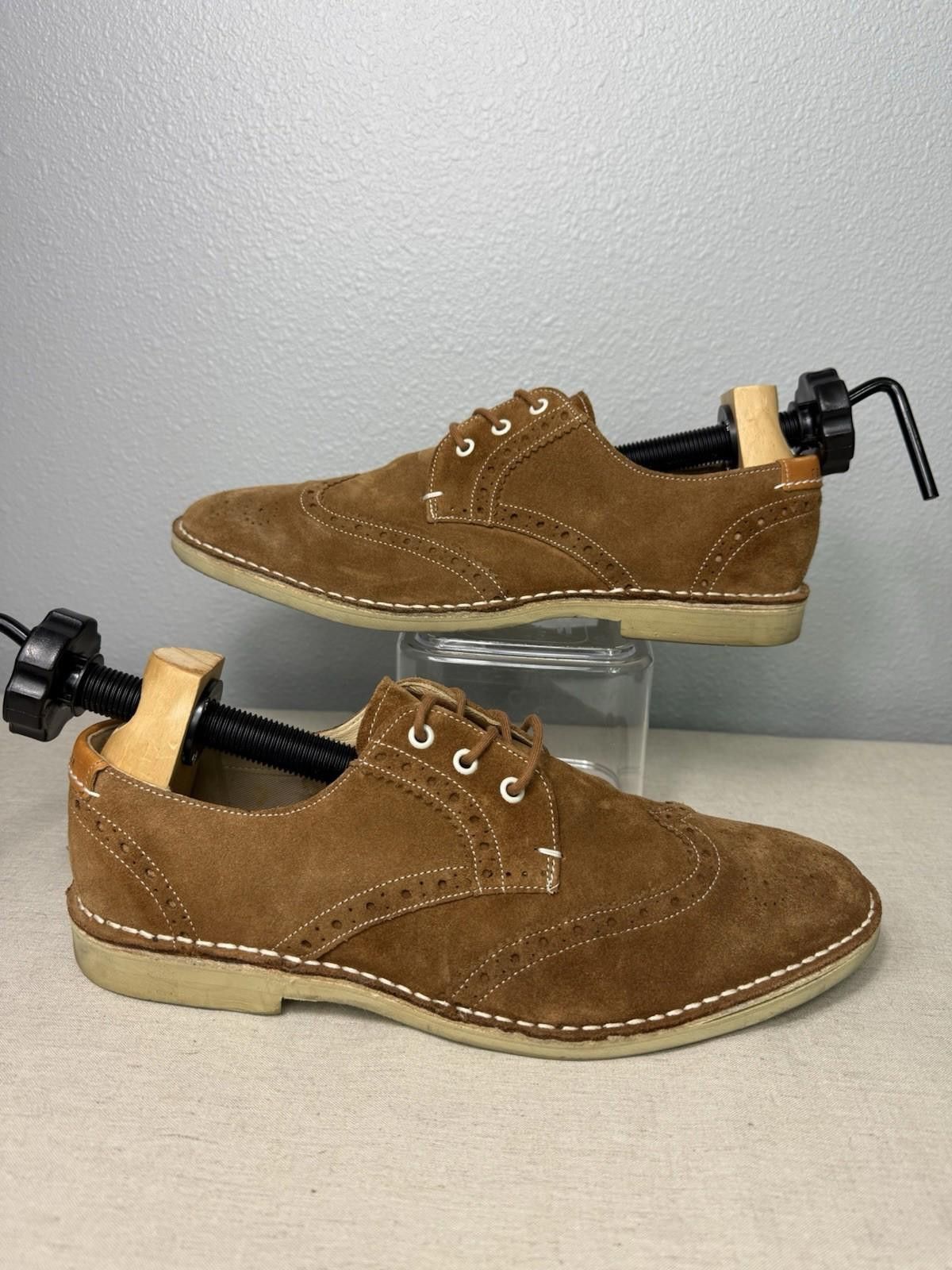 Designer TED BAKER Sz10 Suede Oxford Wingtip Dress Casual Suede Brown Size US 10 / EU 43 - 1 Thumbnail
