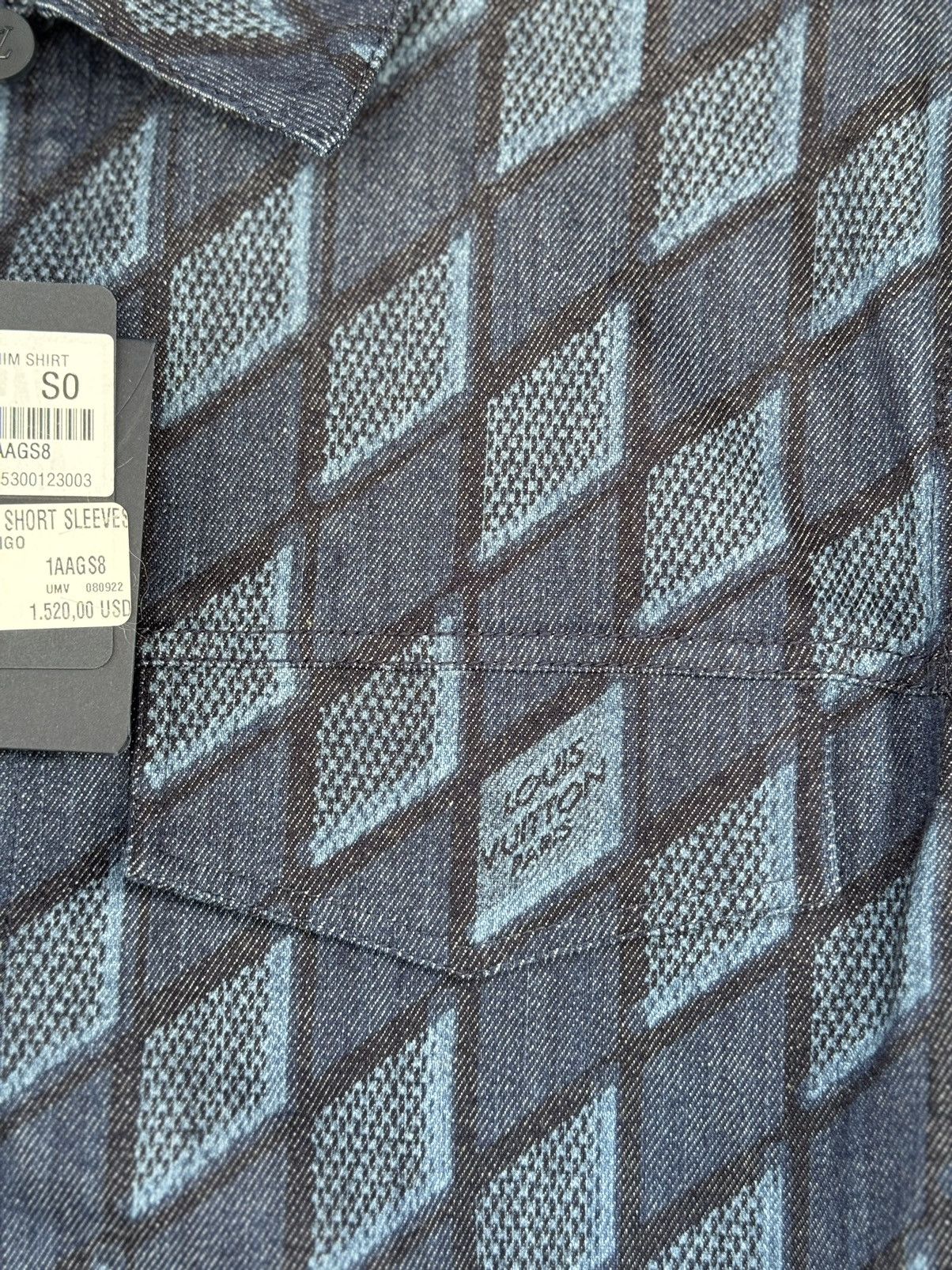 Louis Vuitton Louis Vuitton Indigo Diamond-Stipe Denim Shirt SMALL Size US S / EU 44-46 / 1 - 3 Thumbnail