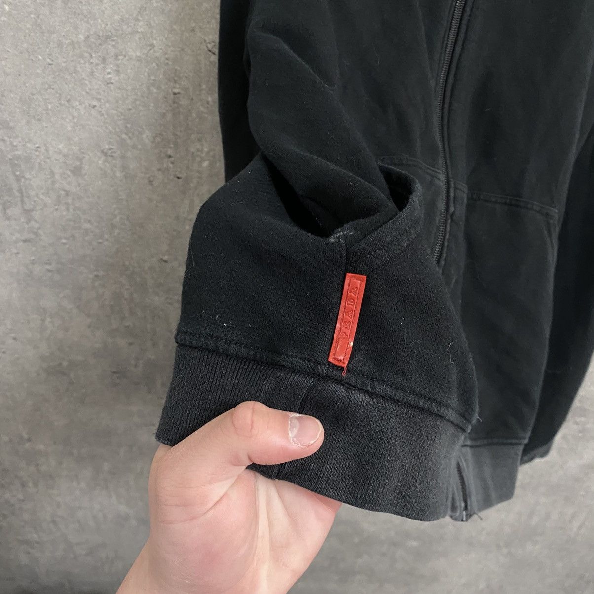 Prada Vintage Prada Red Tab Full Zip Hoodie Size M / US 6-8 / IT 42-44 - 2 Thumbnail