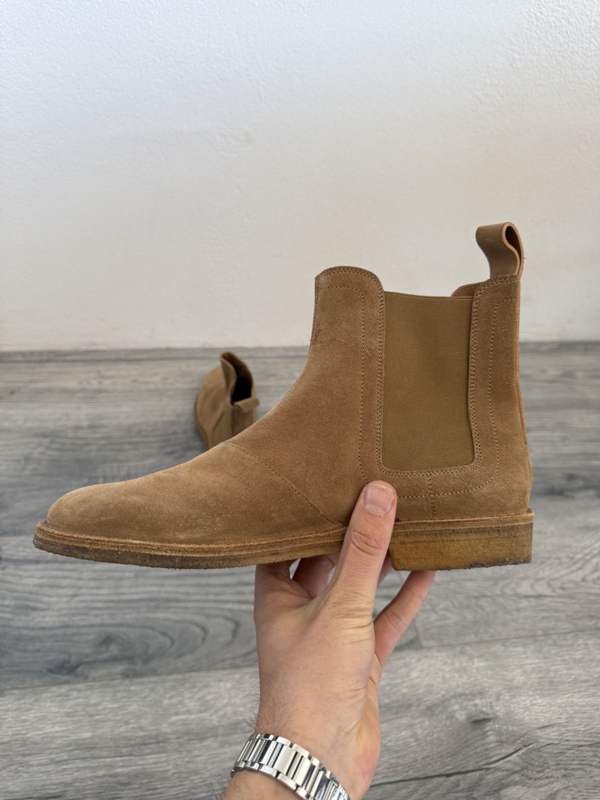Bottega Veneta Tan Suede Chelsea Boots Size US 8 / EU 41 - 9 Thumbnail