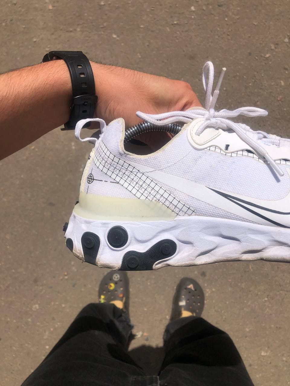 Nike × Vintage VERY RARE NIKE REACT ELEMENT 55 WHITE JAPAN STYLE Y2K DRILL Size US 10.5 / EU 43-44 - 3 Thumbnail