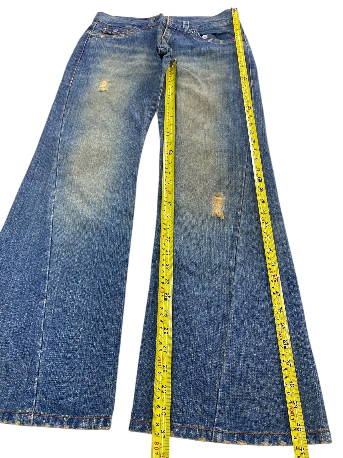 Japanese Brand Japanese Brand Mud Faded Wash Style Flare Jeans Size US 32 / EU 48 - 7 Thumbnail