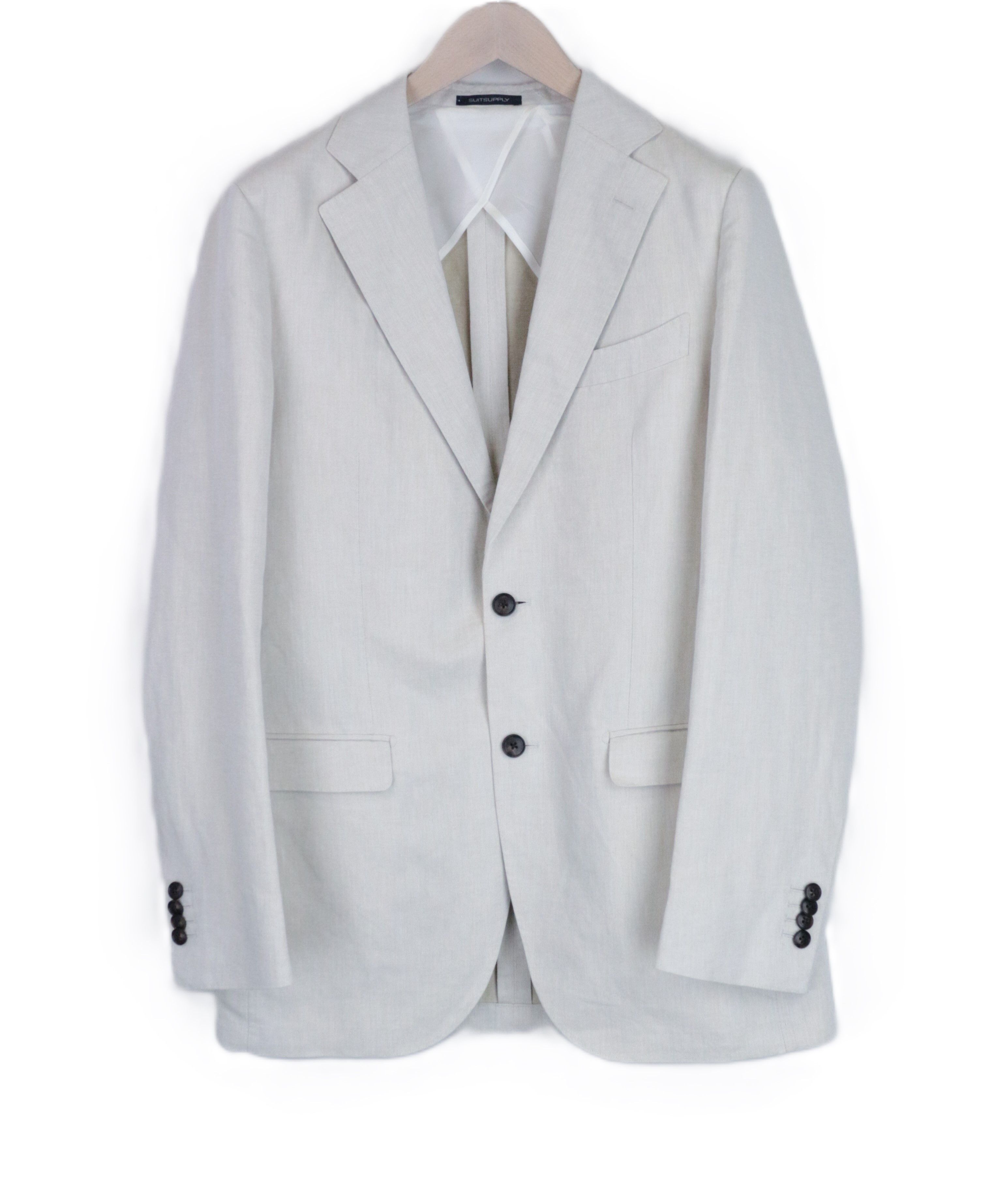 Suitsupply LA SPALLA UK38L Beige Linen Cotton Suit 67232 Size 38L - 3 Thumbnail
