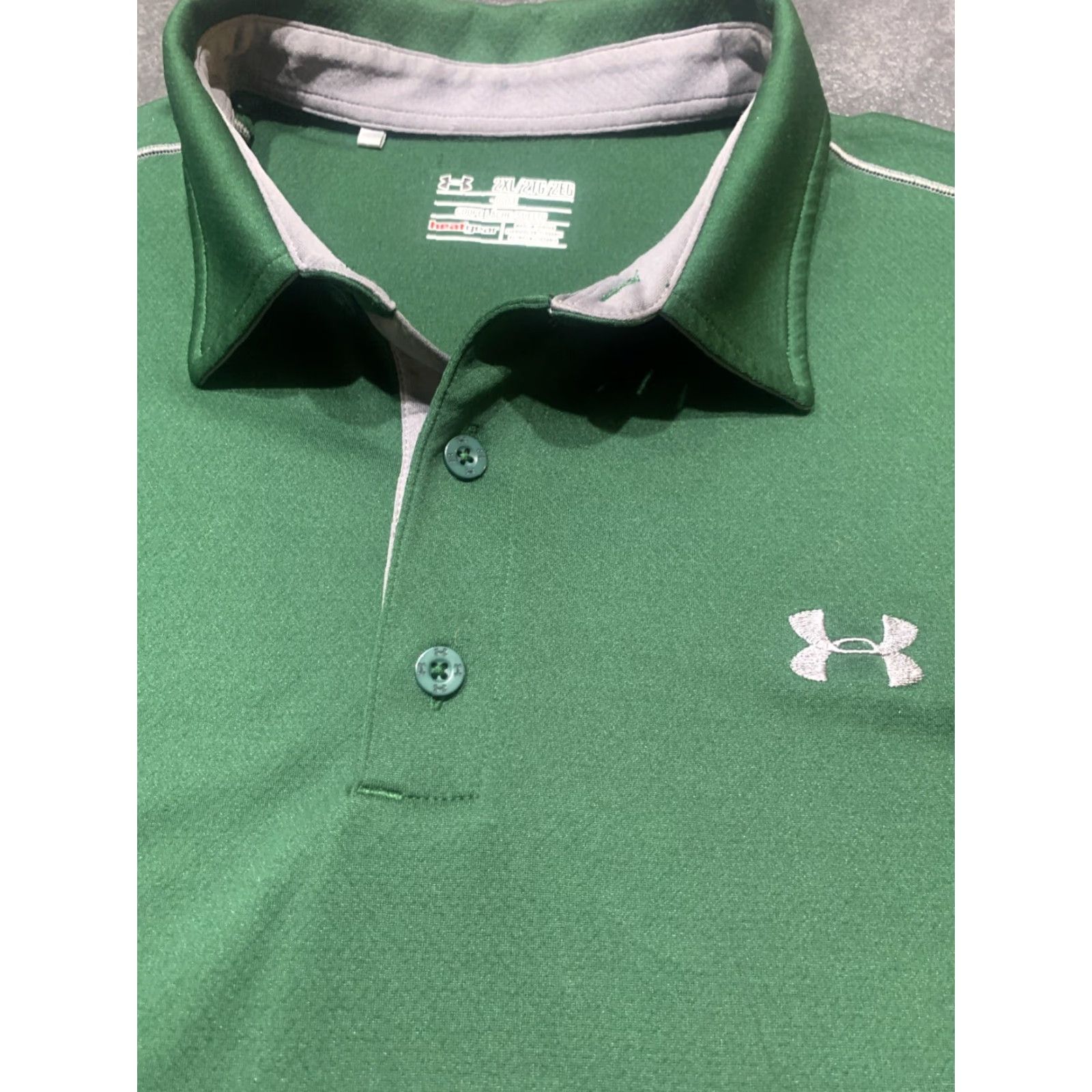 Under Armour VINTAGE Under Armour Golf Polo Shirt Men’s Short Sleeve 2XL Green Breathable Moisture Wicking Casual Size US XXL / EU 58 / 5 - 5 Thumbnail