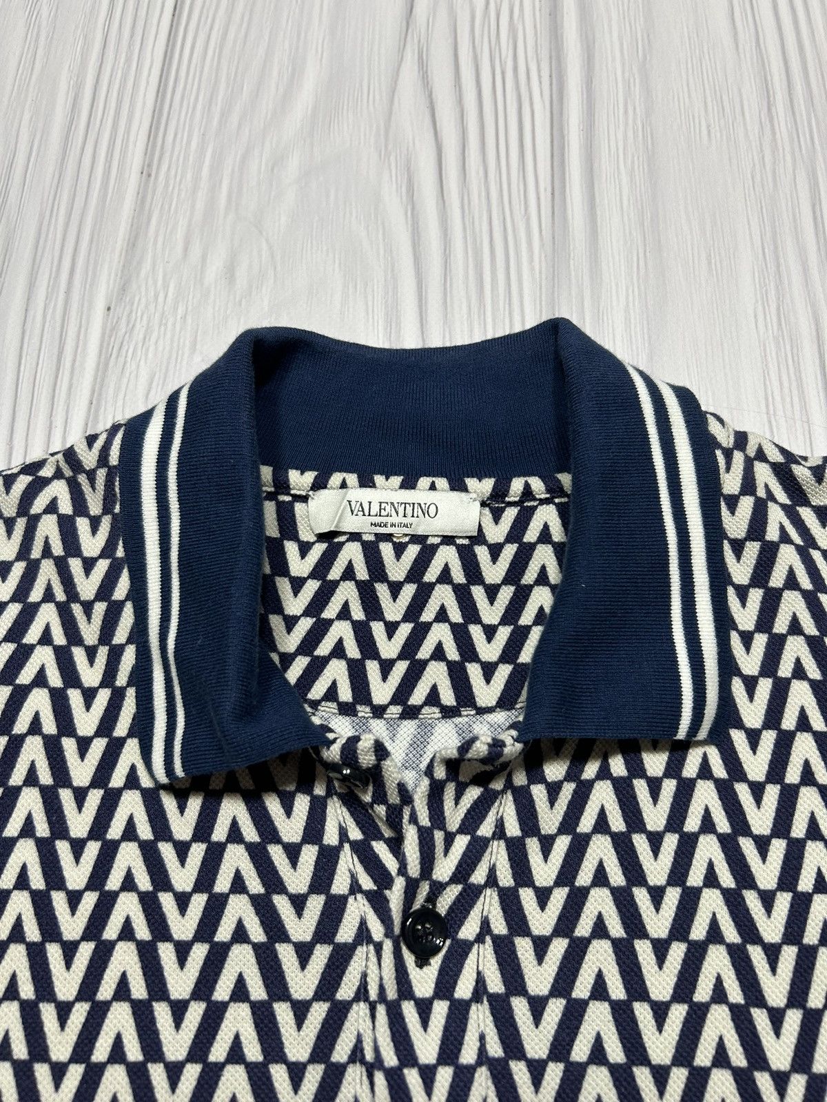 Valentino Valentino Stripe Trimmed Logo Polo Size XL Size US XL / EU 56 / 4 - 6 Thumbnail
