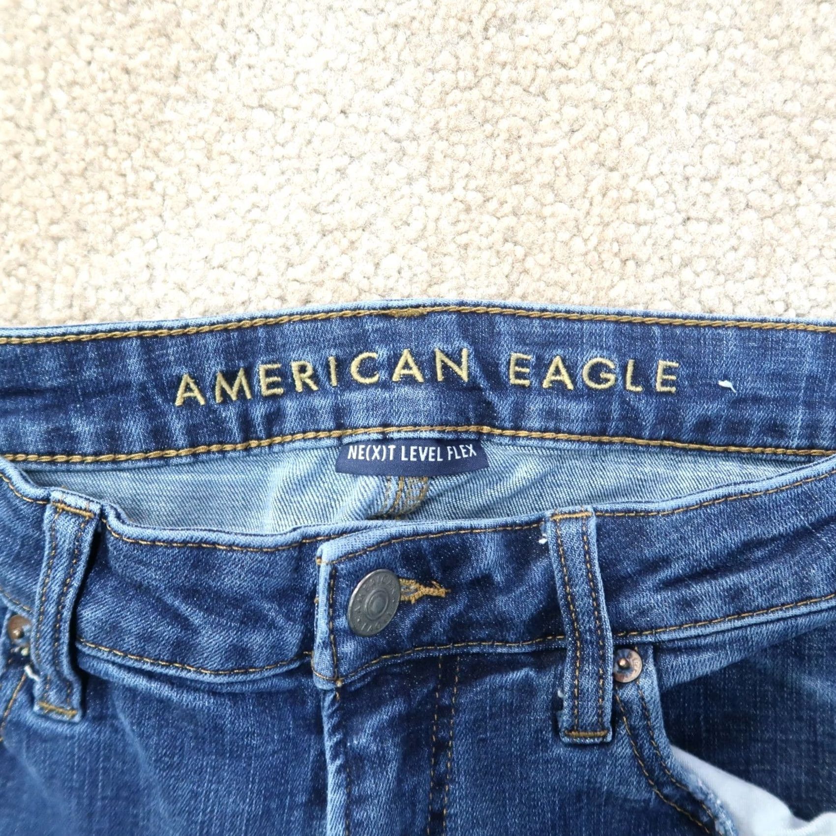 American Eagle Outfitters American Eagle Outfitters Jeans Slim 34x36 Blue Denim Distressed 5-Pocket Men’s Slim Fit Classic Straight Pant Size US 34 / EU 50 - 3 Thumbnail