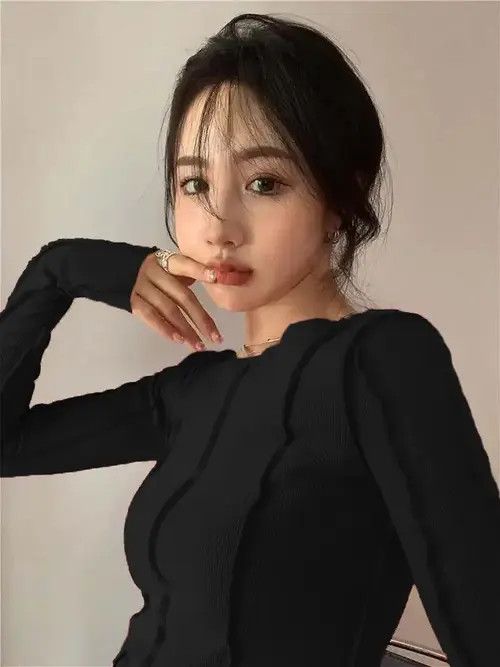 Women Spring Long Sleeve T-shirts Solid O-Neck