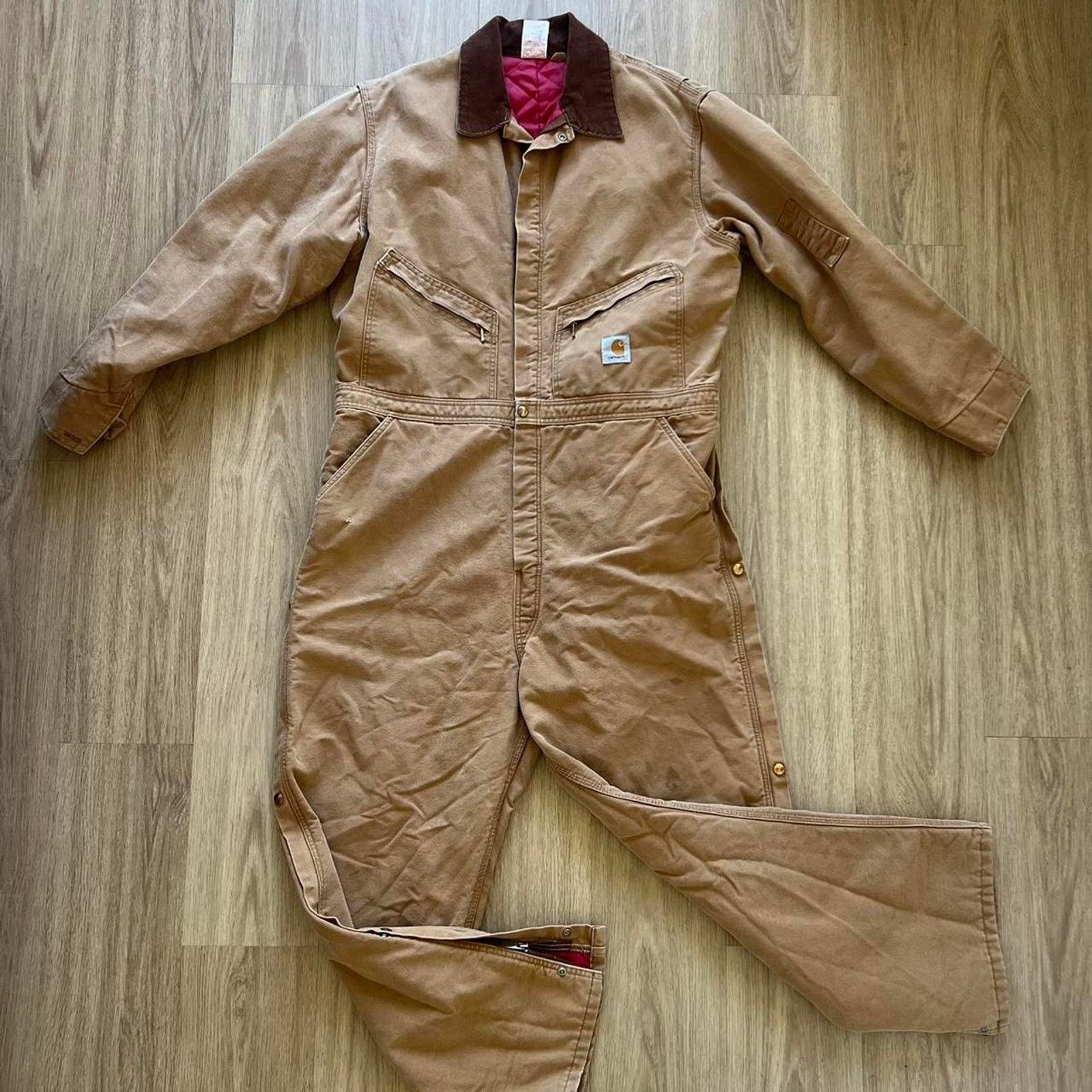 Carhartt Carhartt tan coveralls jumpsuit red insulation Size US 44 / EU 60 - 5 Thumbnail