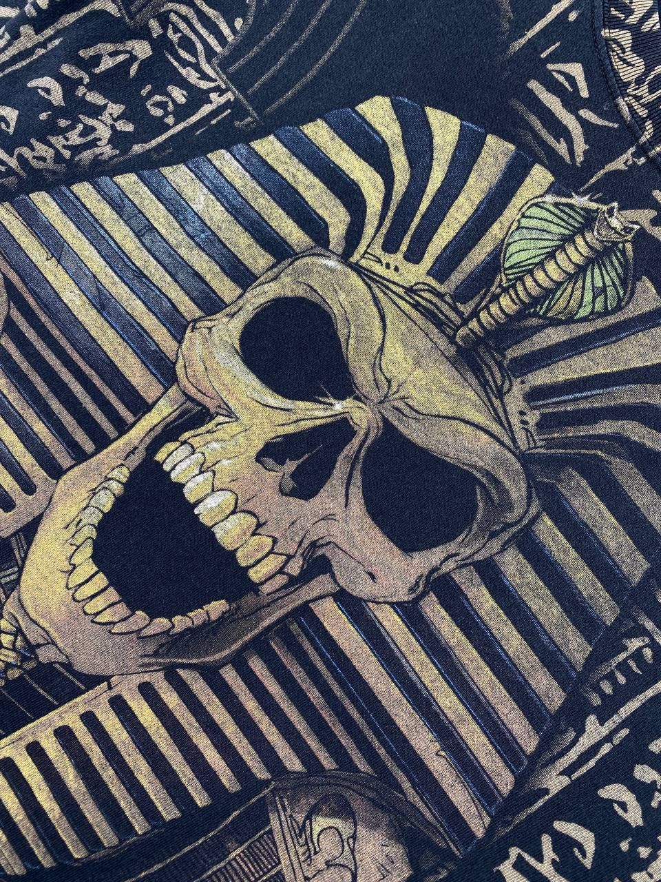 Vintage Vintage 2005 Egypt Skeleton All Over Print Gothic T-Shirt Size US XXL / EU 58 / 5 - 5 Thumbnail