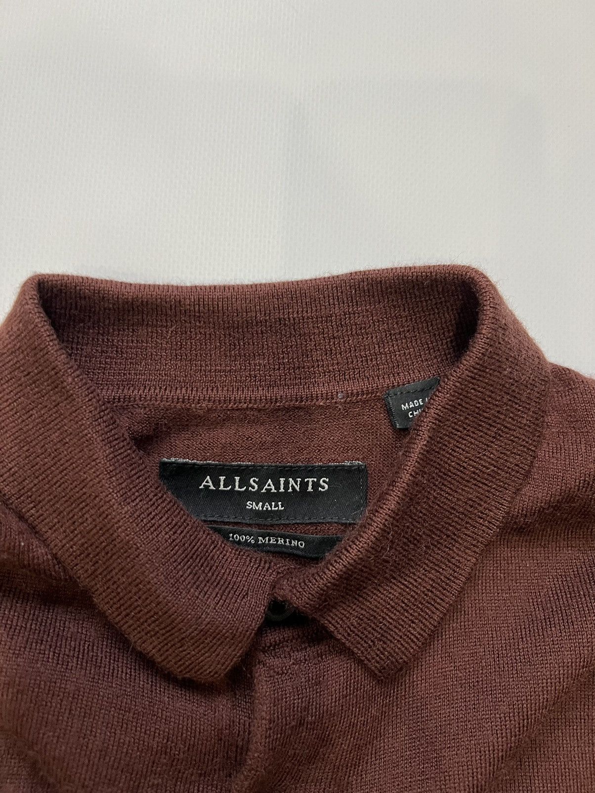 Allsaints Allsaints Red Cherry Merino Polo Shirt Sweater Size US S / EU 44-46 / 1 - 4 Thumbnail