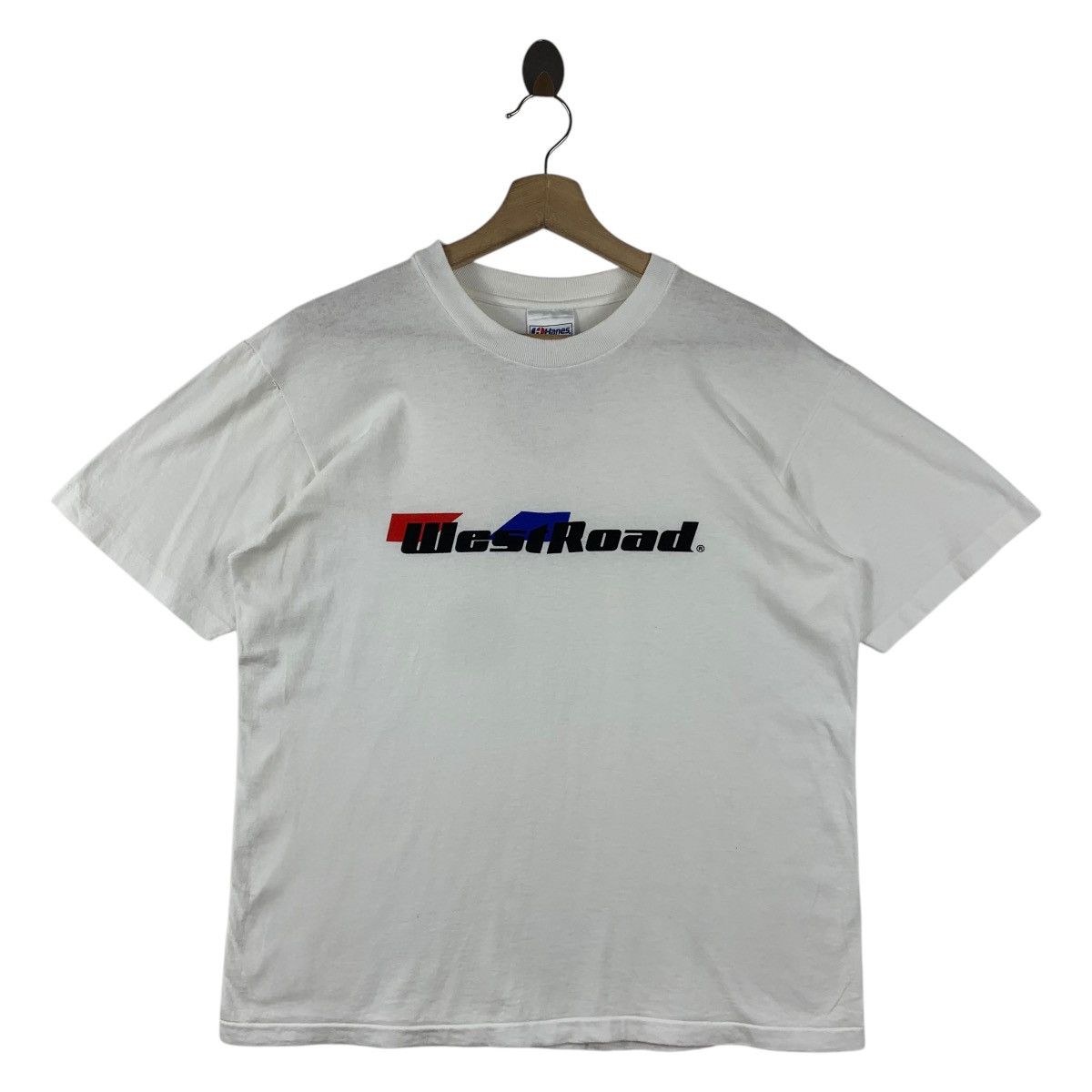 Hanes × Japanese Brand × Vintage Vintage WEST ROAD Spellout tee Size US L / EU 52-54 / 3 - 1 Thumbnail