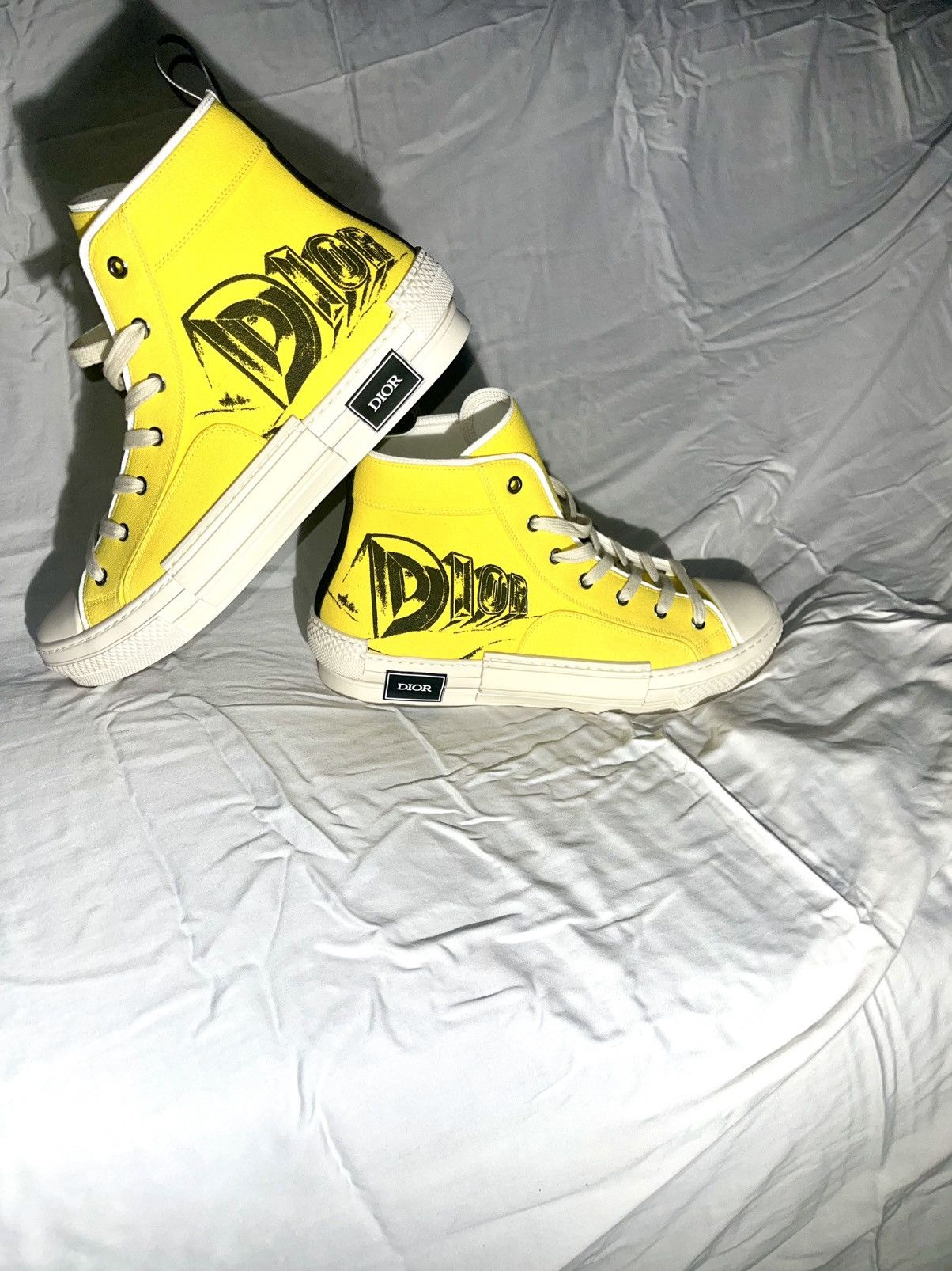 Dior Dior B23 High Top Yellow Astero-Dior Size US 12 / EU 45 - 1 Thumbnail