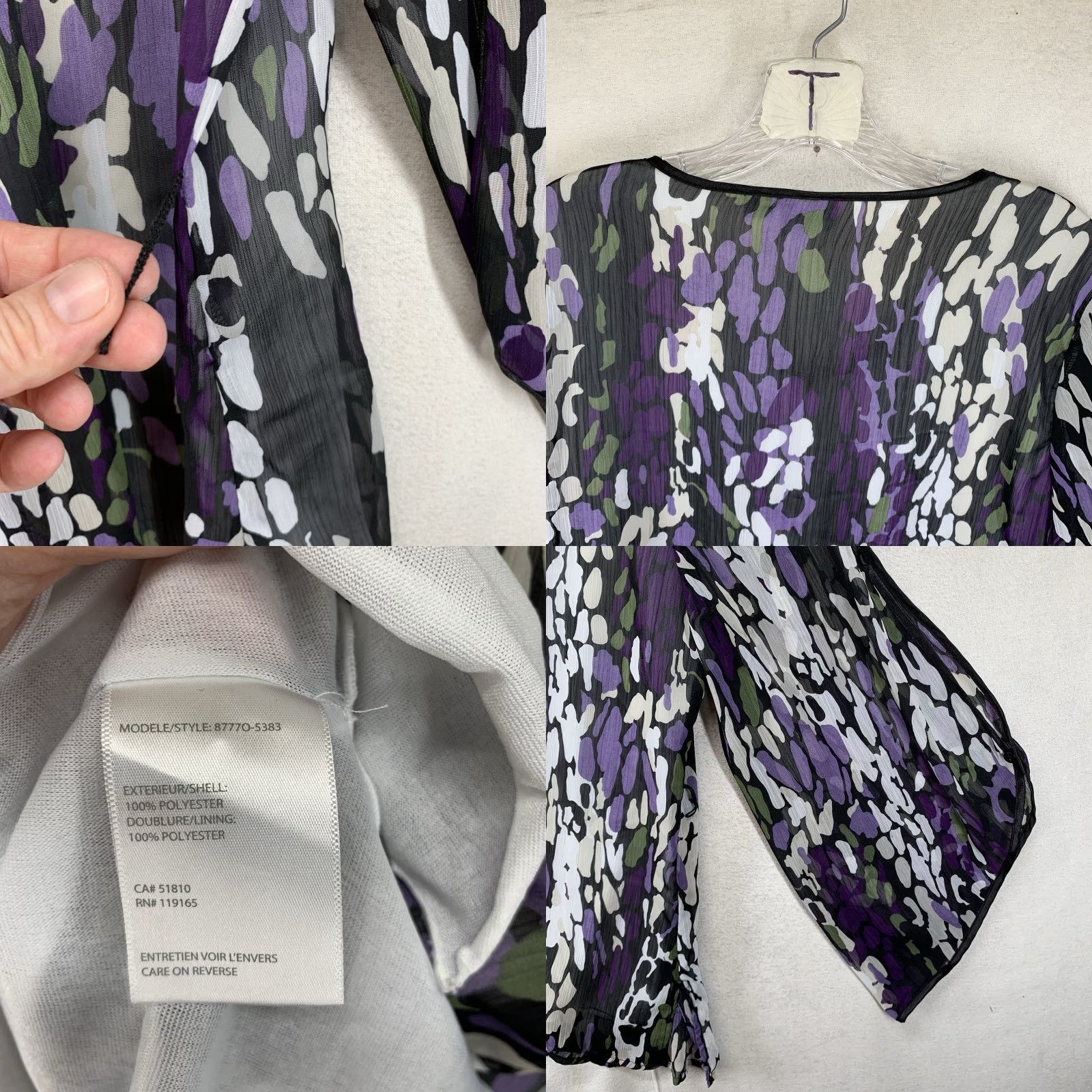 Vintage Tribal Women's XL Top Gothic Sheer Flowy Lined Lightweight Breezy Open Sleeves Romantic Size XL / US 12-14 / IT 48-50 - 9 Thumbnail