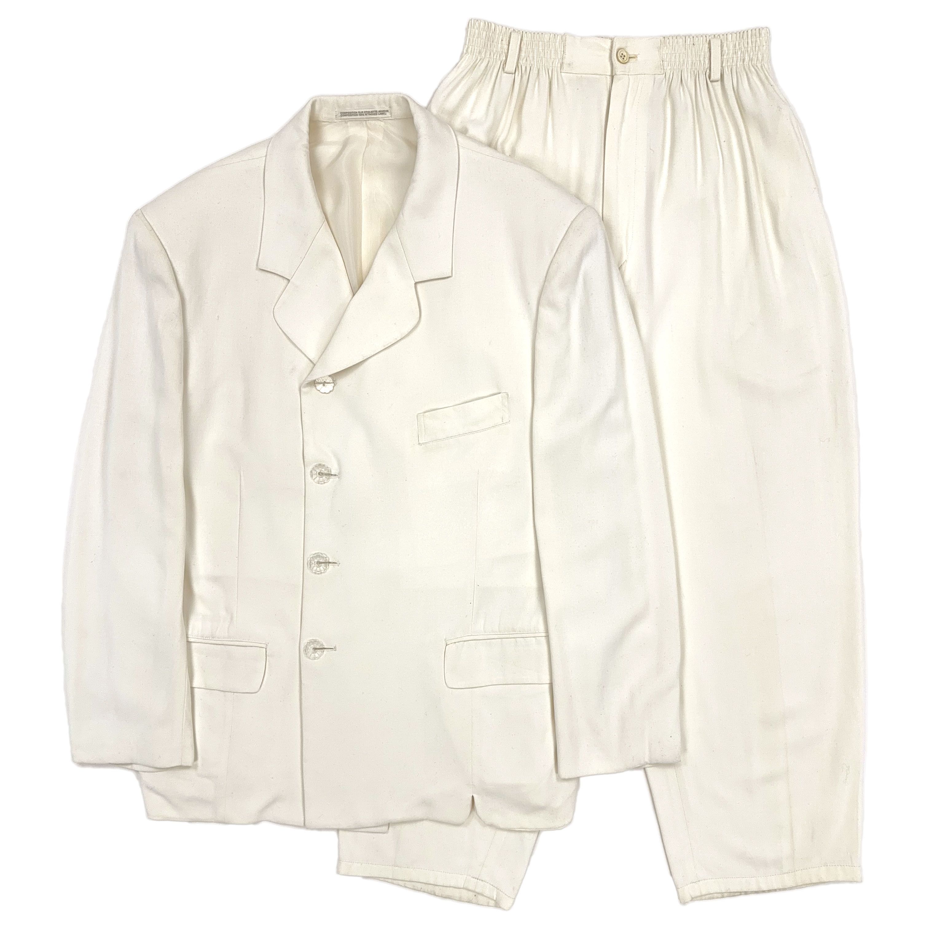 Yohji Yamamoto SS89 Oversized Rayon Suit with Flower-Shaped Buttons Size 50L - 1 Thumbnail
