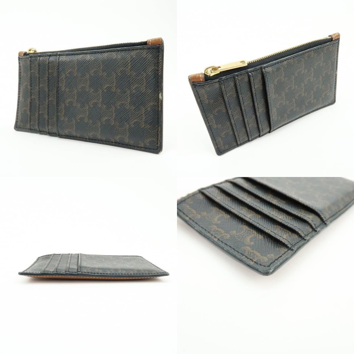 Celine Celine Triomphe Coated Canvas Card Holder Brown Size ONE SIZE - 3 Thumbnail