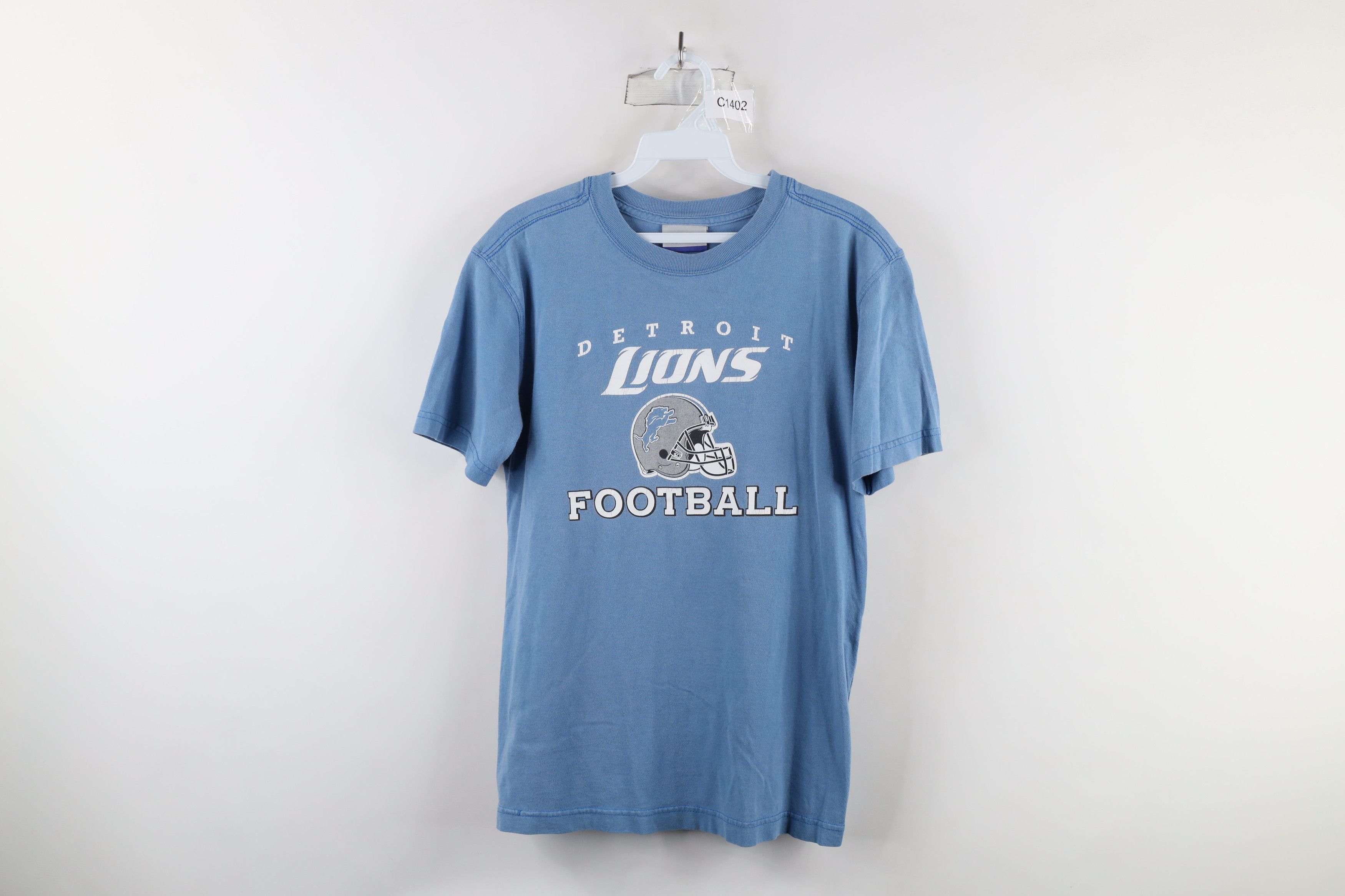 Reebok × Vintage Vintage Reebok Spell Out Detroit Lions Football T-Shirt Blue Size S / US 4 / IT 40 - 1 Thumbnail
