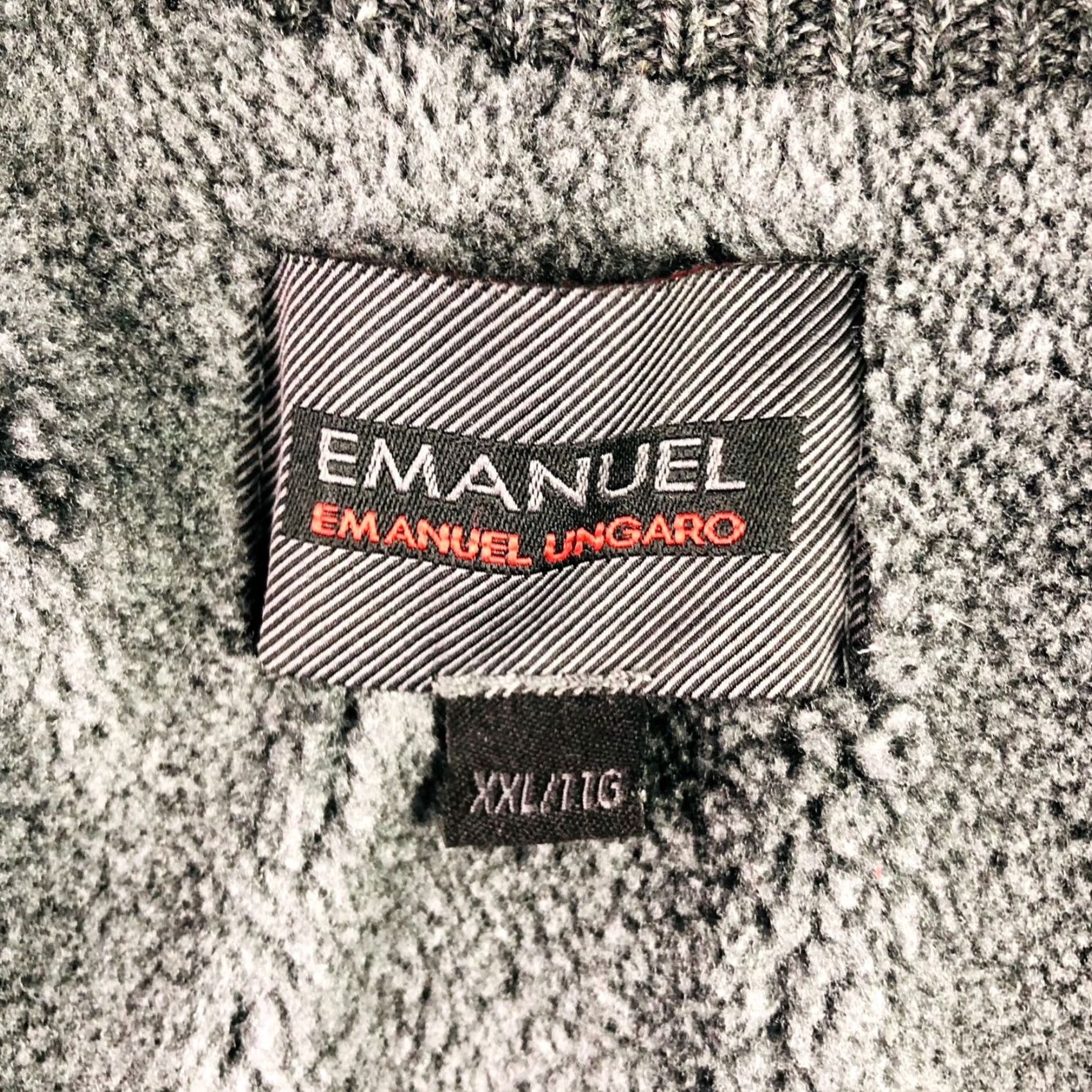 Emanuel Ungaro Emanuel Ungaro Men's Jacket Coatigan Gray Knit Full Zip Fleece Lined 2XL Size US XXL / EU 58 / 5 - 3 Thumbnail