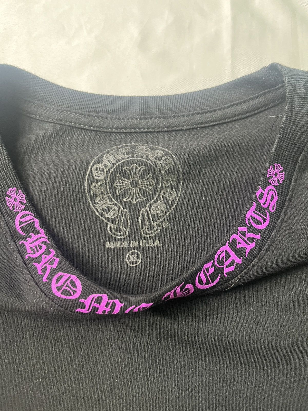 Chrome Hearts Chrome Hearts Purple Neck Letters Black T-Shirt Size US XL / EU 56 / 4 - 3 Thumbnail