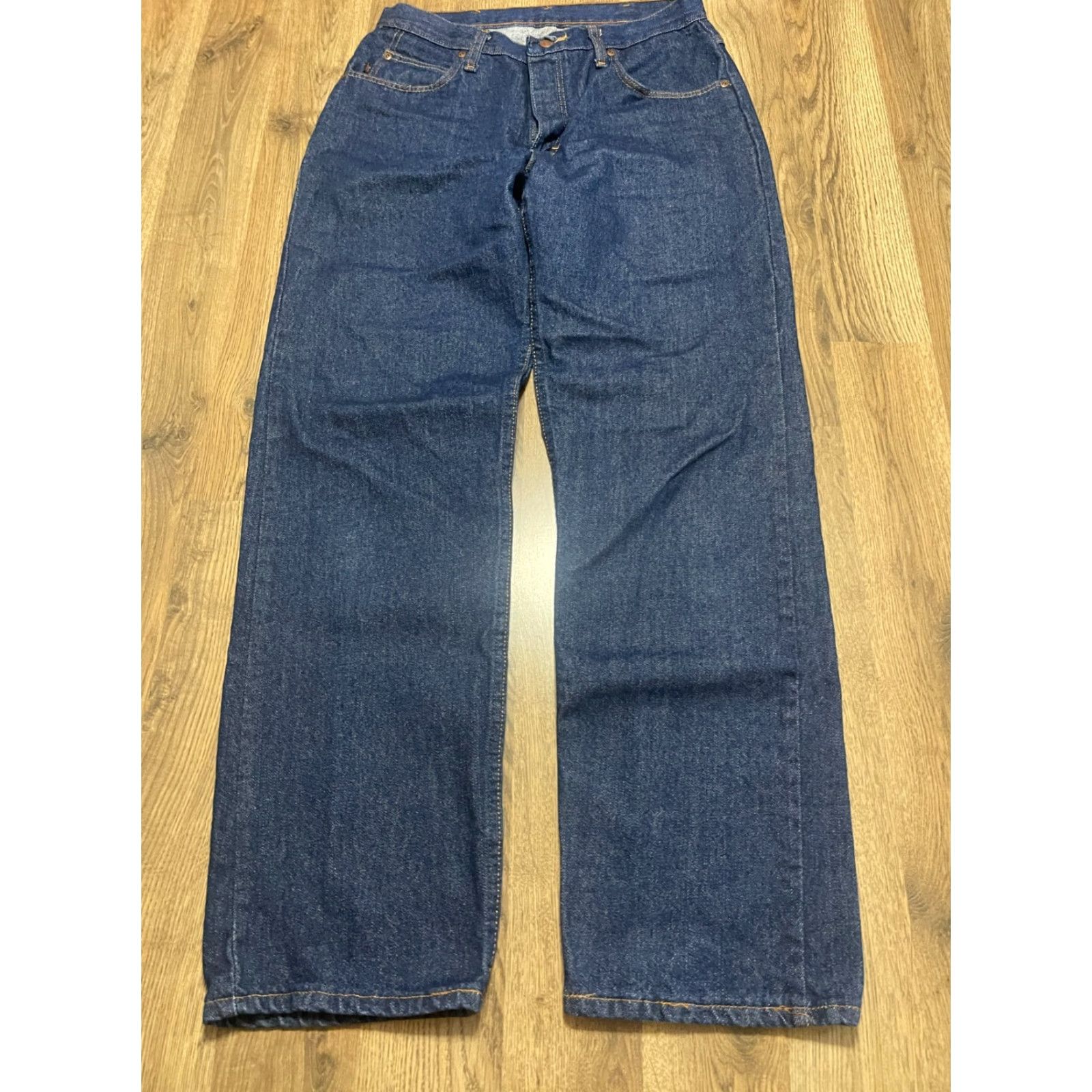 Red Kap RED KAP Jeans, Men, Jeans, 32-32, Blue, Dark Wash, Denim, Straight, 5-Pocket, Cotton, Regular, Inseam 32, Button Zip, Vintage No Size US 32 / EU 48 - 2 Thumbnail
