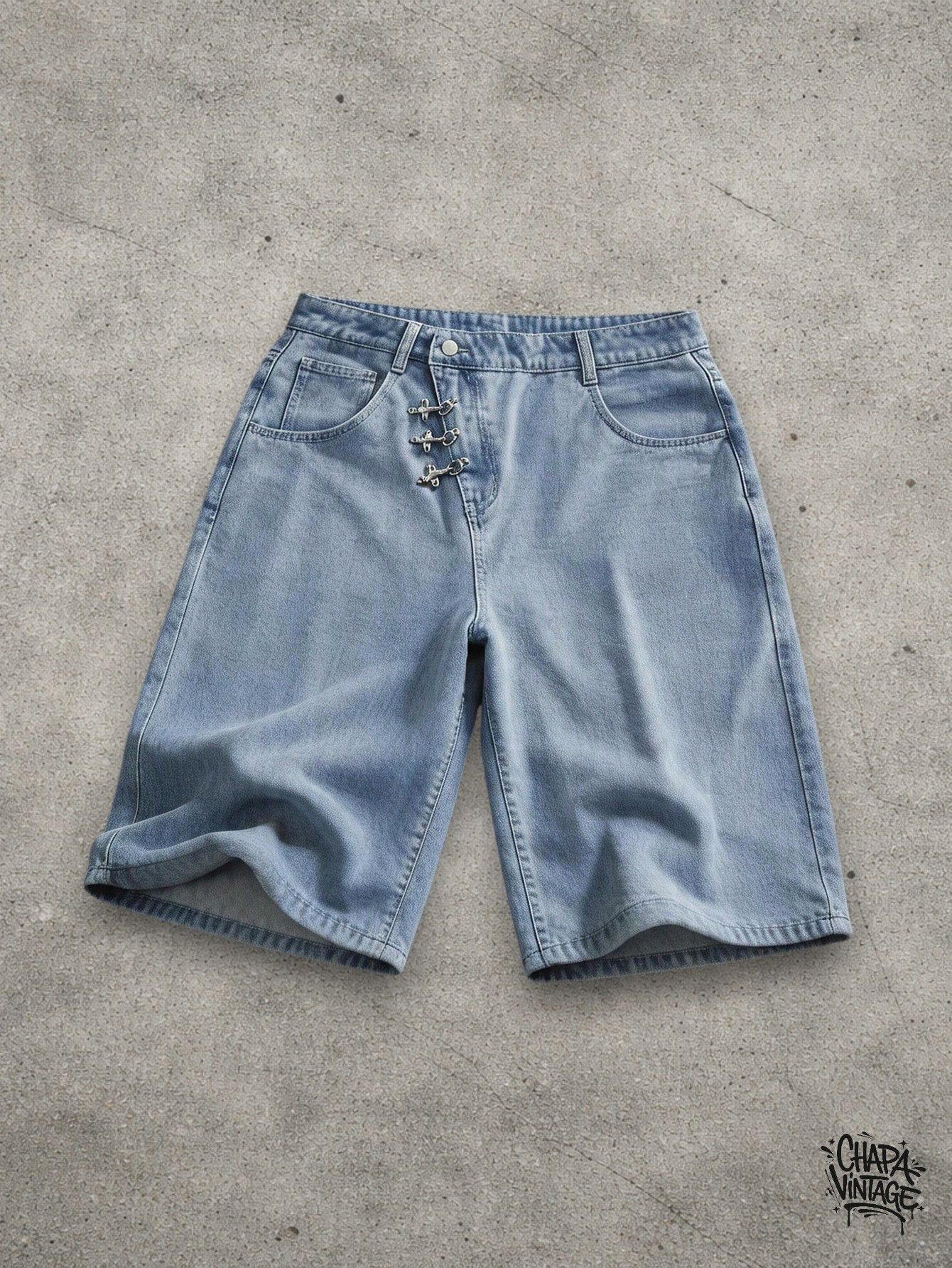 Vintage Light blue fashion shorts Size US 32 / EU 48 - 3 Thumbnail