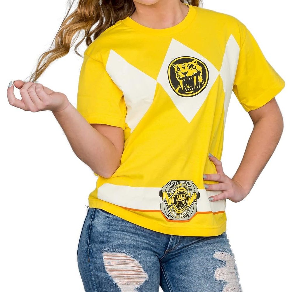 Disney Women's Yellow Power Ranger Graphic T-Shirt - Size Large Size L / US 10 / IT 46 - 1 Thumbnail